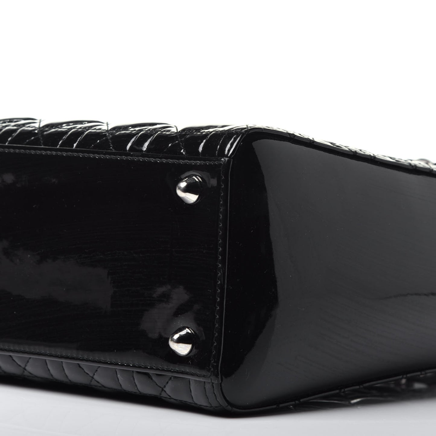 Patent Cannage Large Lady Dior Black