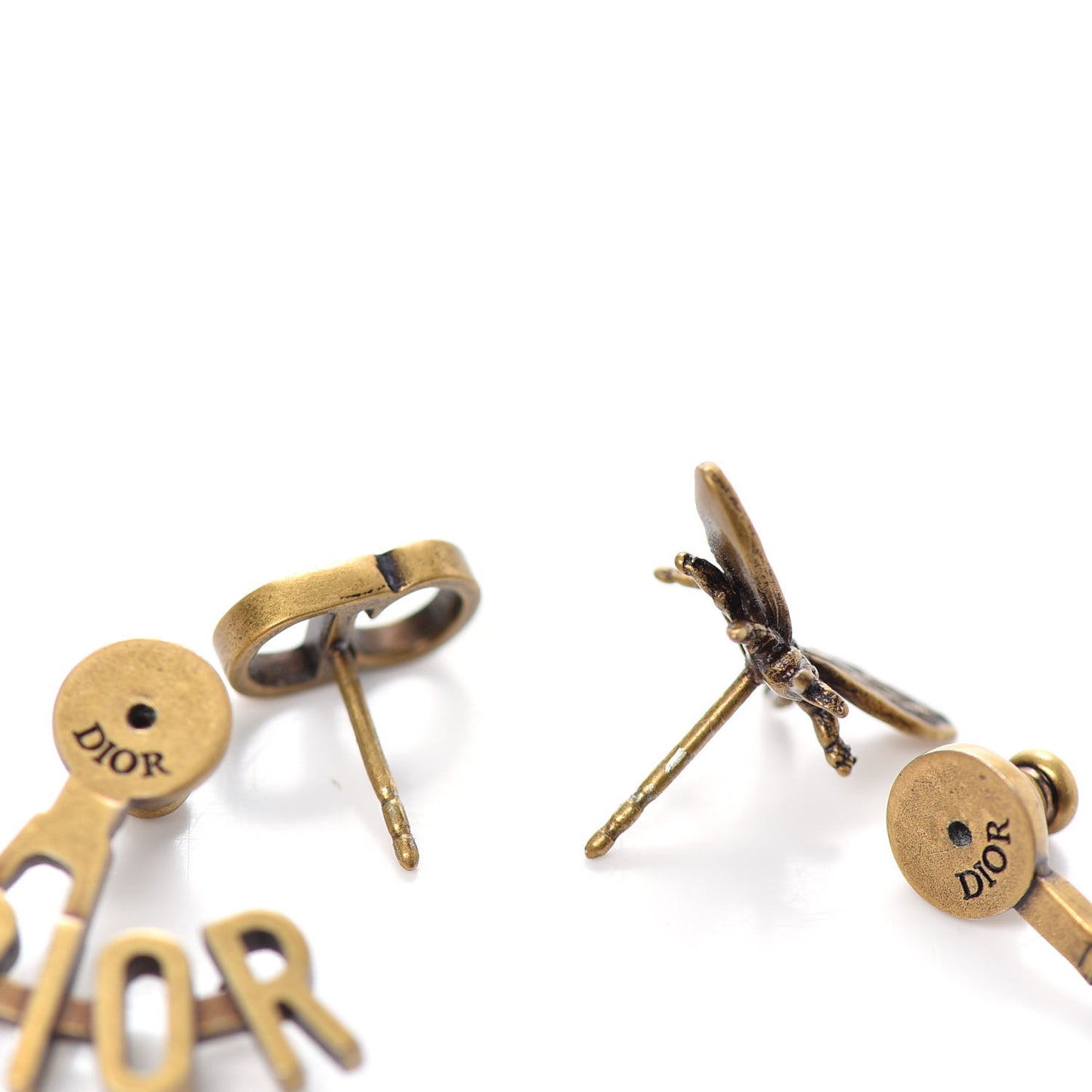 Metal J'Adior Earrings Aged Gold