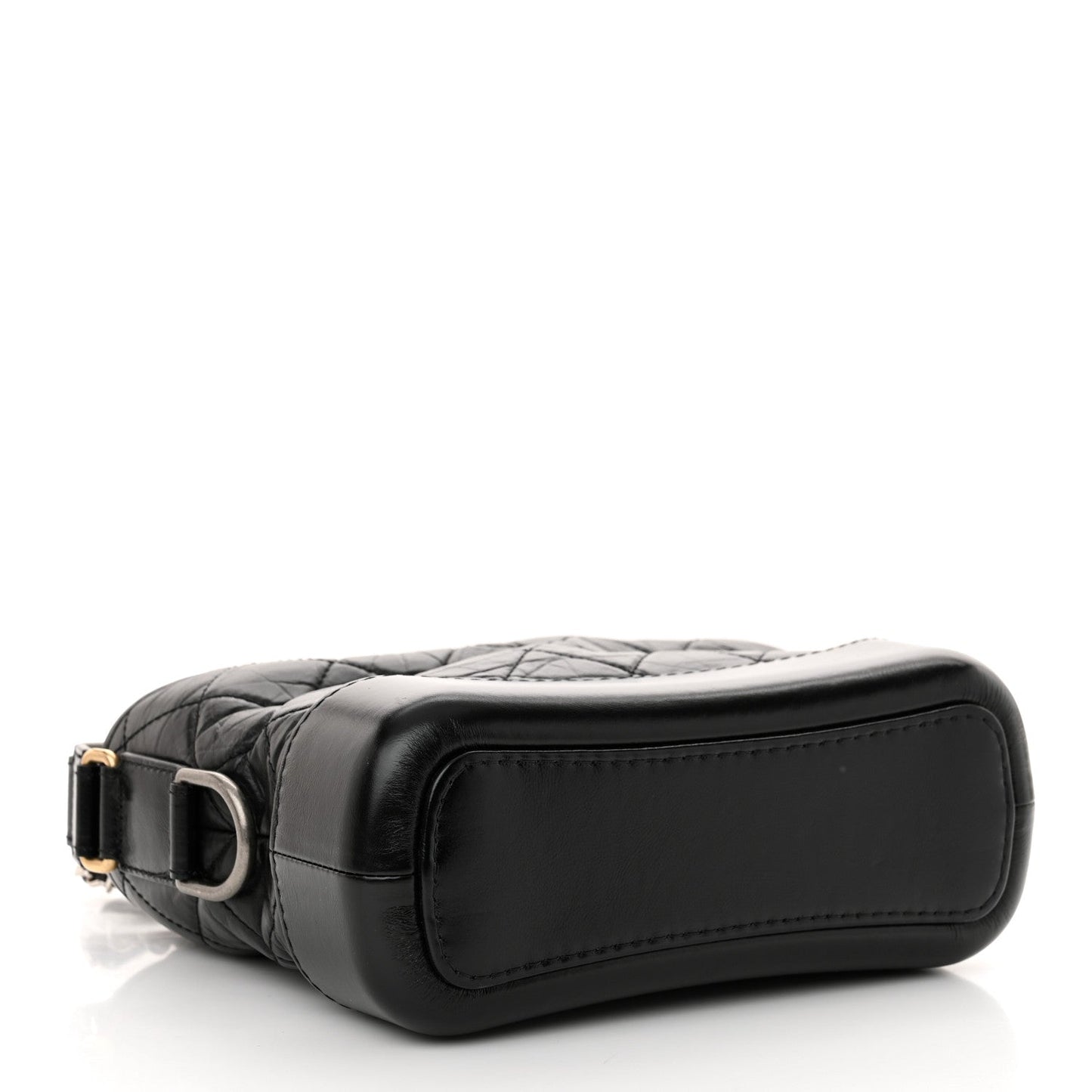 Aged Calfskin Quilted Small Gabrielle Hobo Black