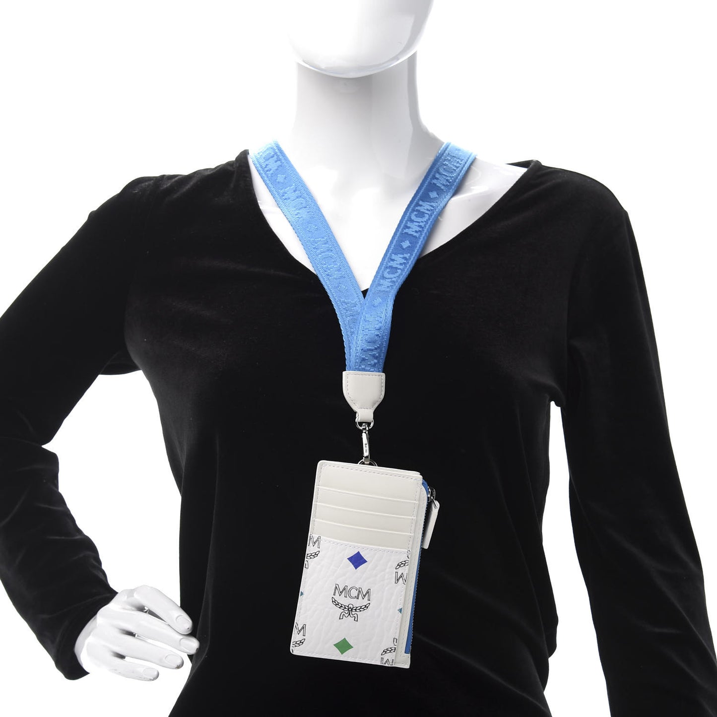 Skyoptic Visetos Spectrum Diamond Neck Strap Card Case Holder White