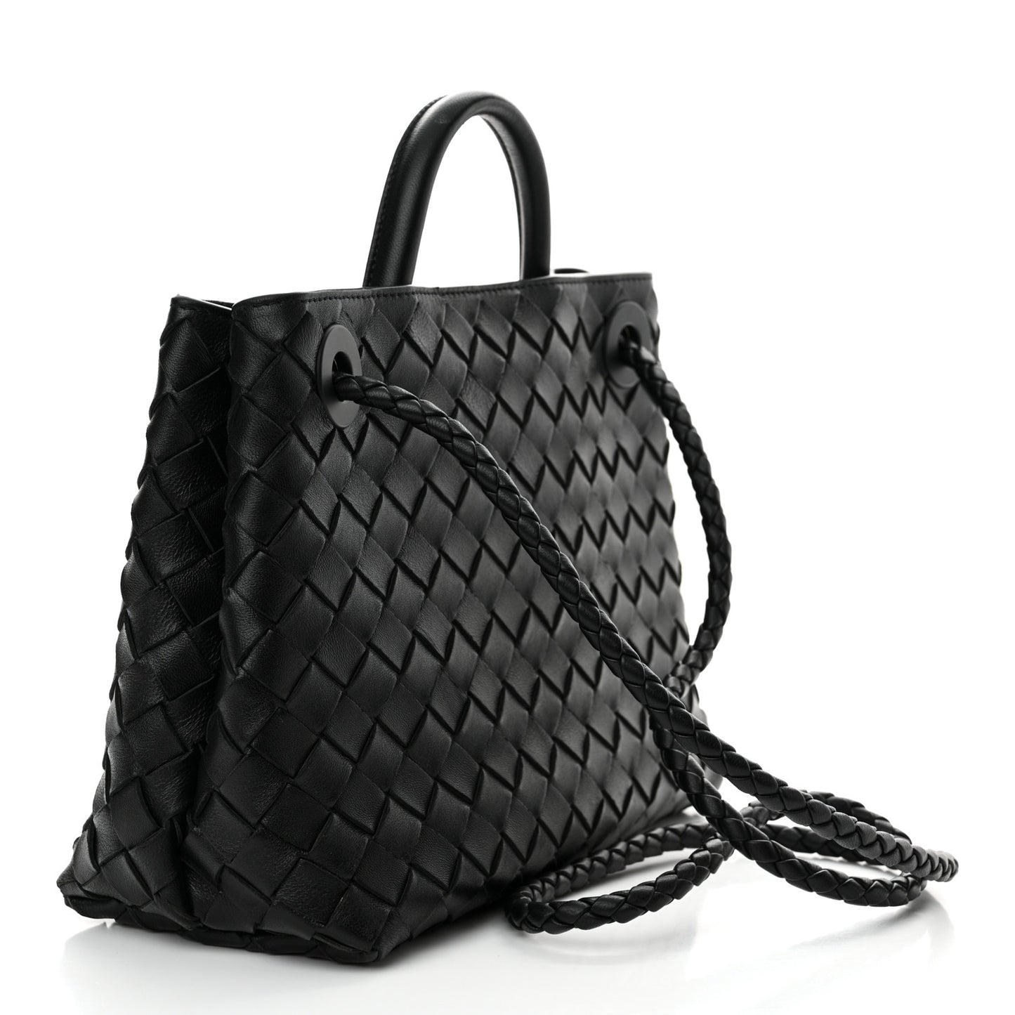 Nappa Intrecciato Small Andiamo Shoulder Bag Black
