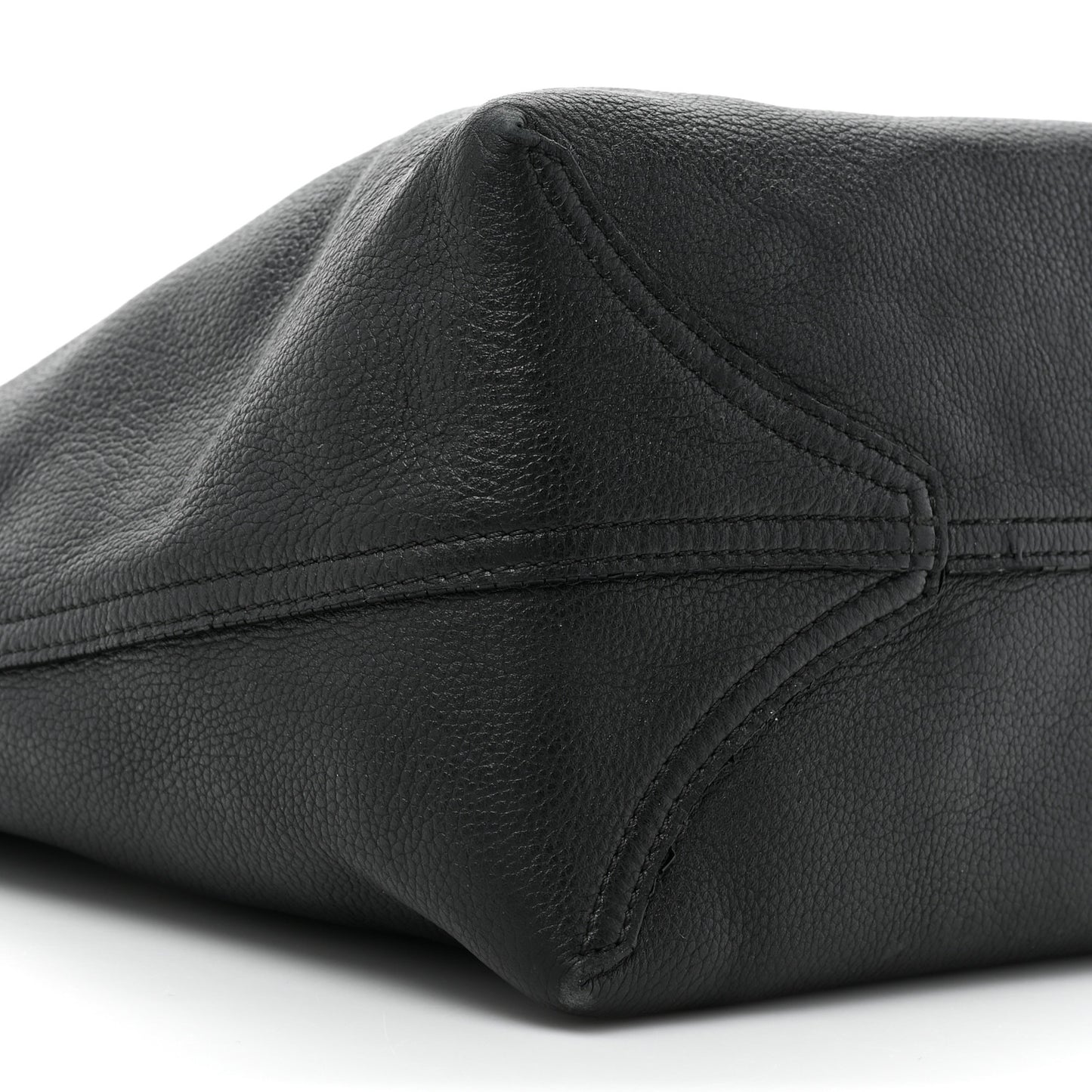 Grained Calfskin Medium Yris Shopper Tote Black