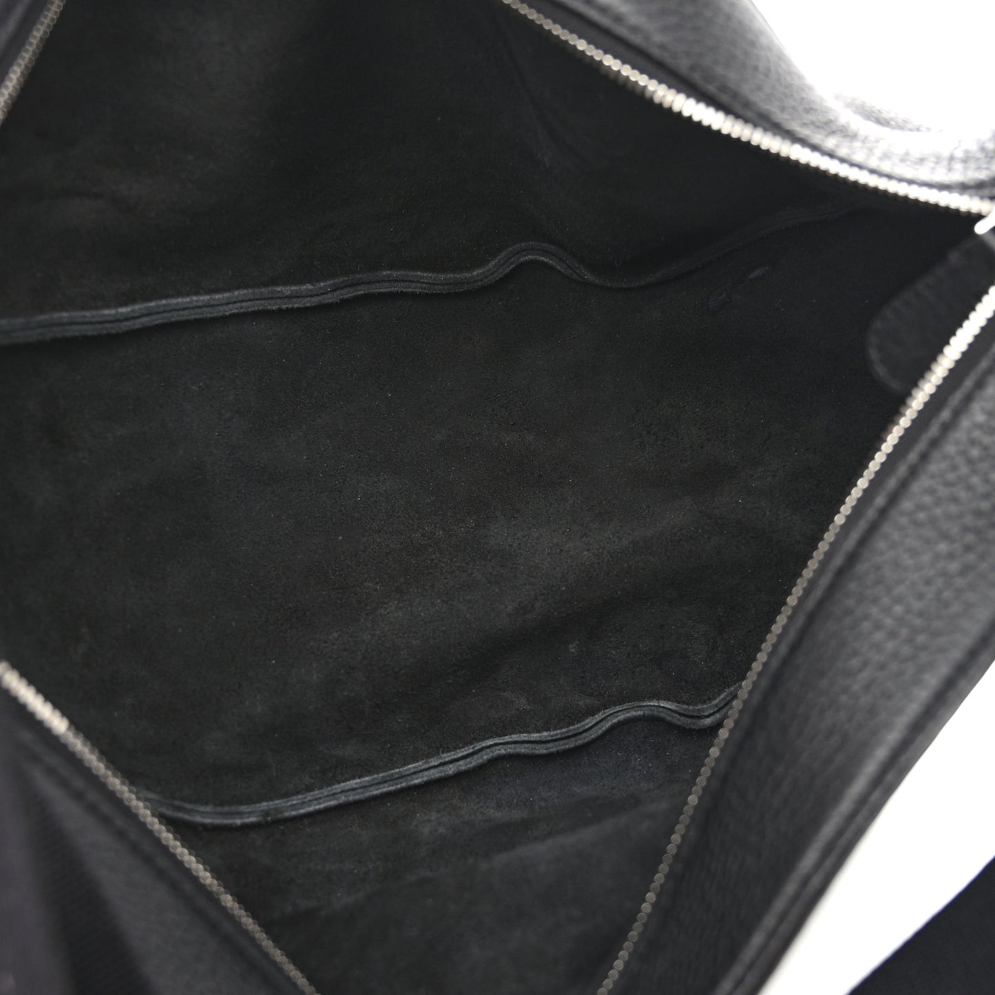 Grained Calfskin Large Slouchy Banana Bag Black