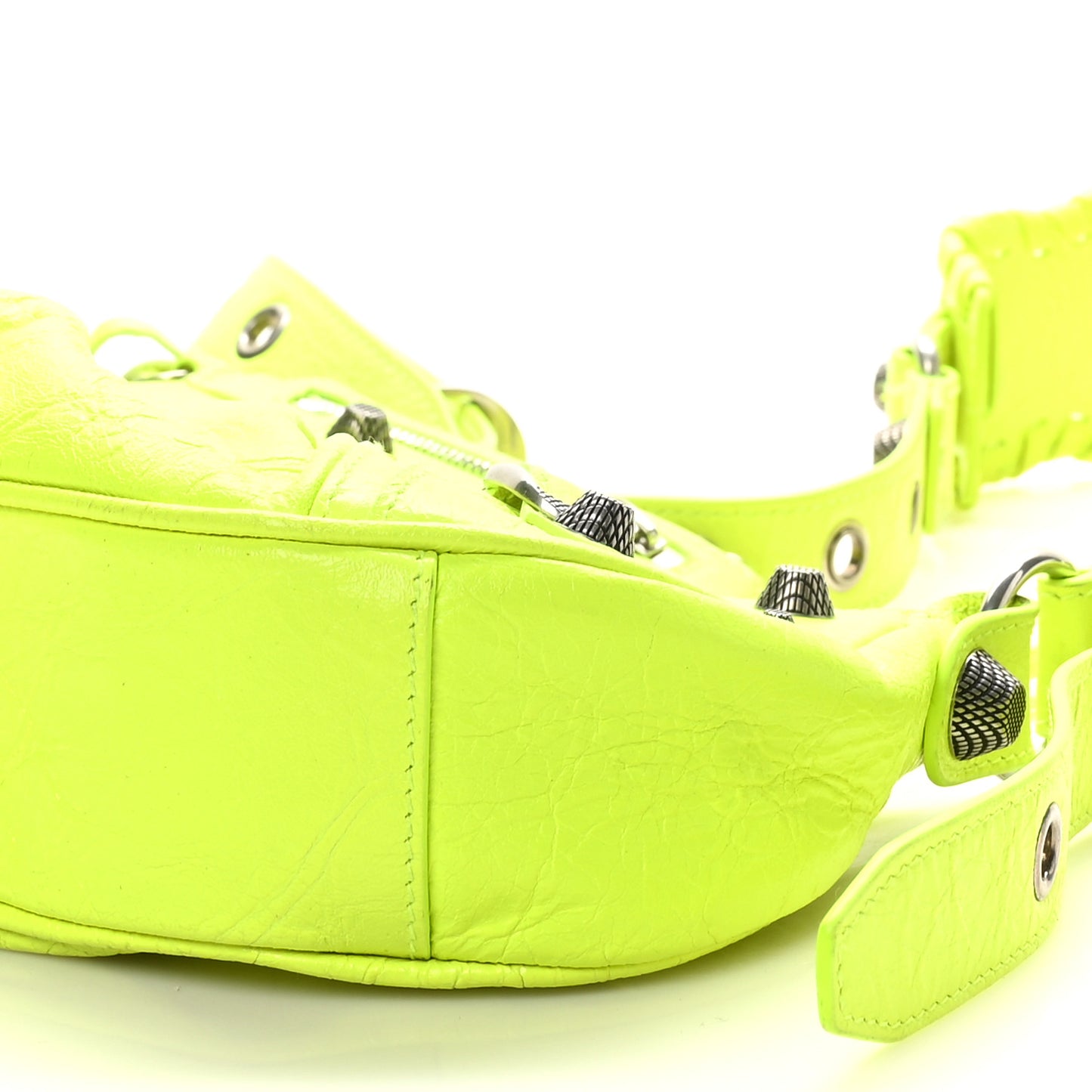 Agneau Arena Le Cagole Shoulder Bag XS Fluo Yellow