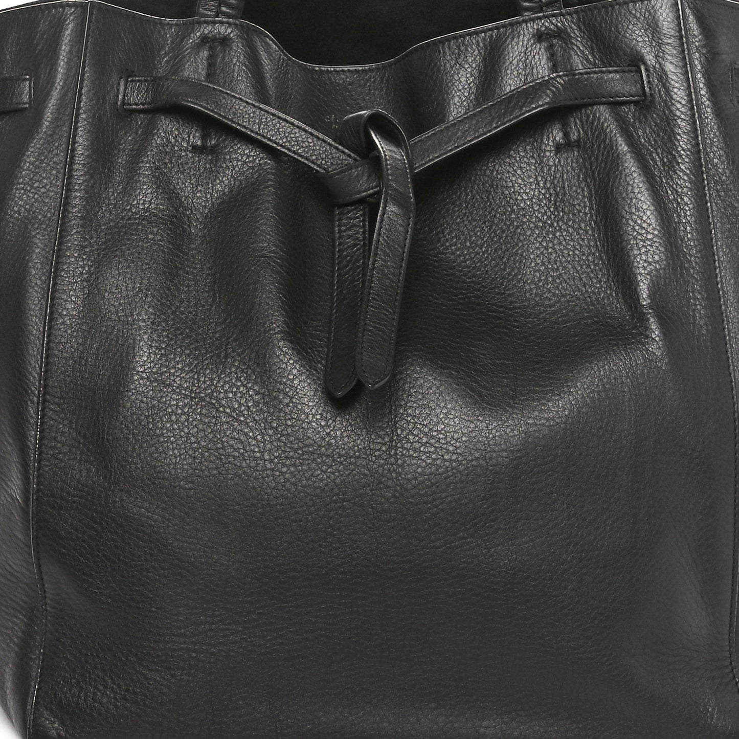 Soft Grained Calfskin Small Belt Cabas Phantom Black