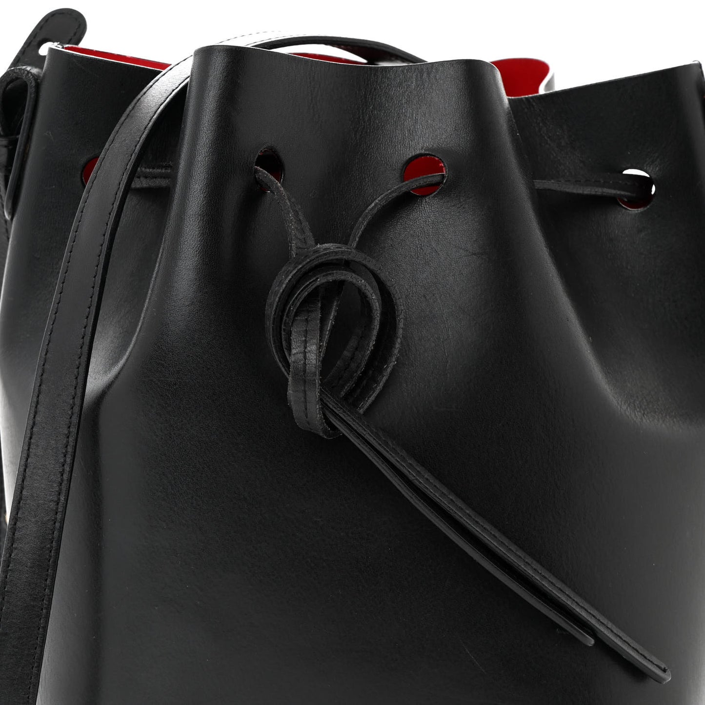 Calfskin Mini Bucket Bag Black Flamma