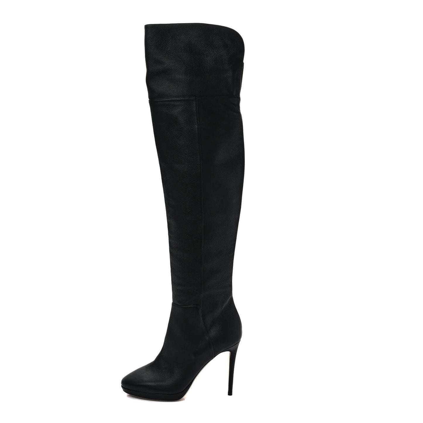 Grainy Calfskin Hayley 100 Over The Knee Boots 37 Black