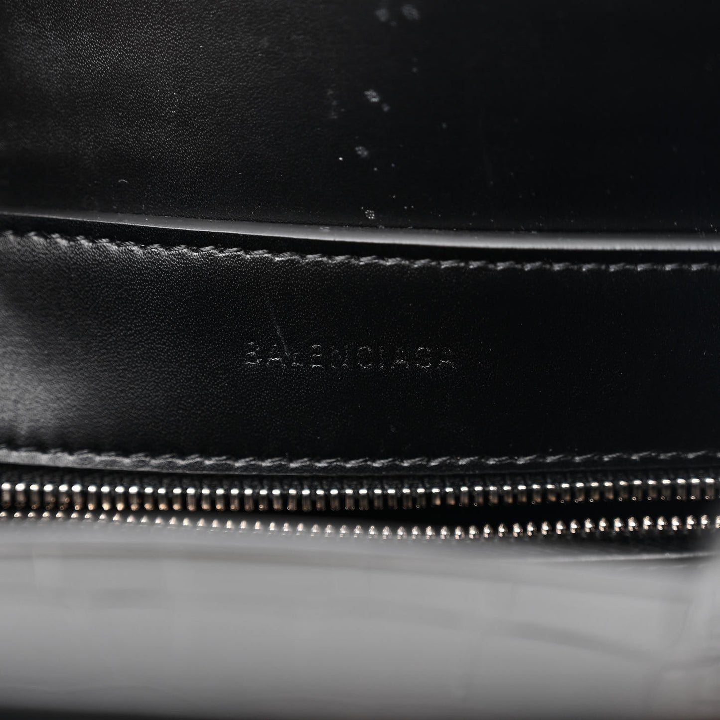 Shiny Calfskin Logo Crocodile Embossed XXS Everyday Tote Black