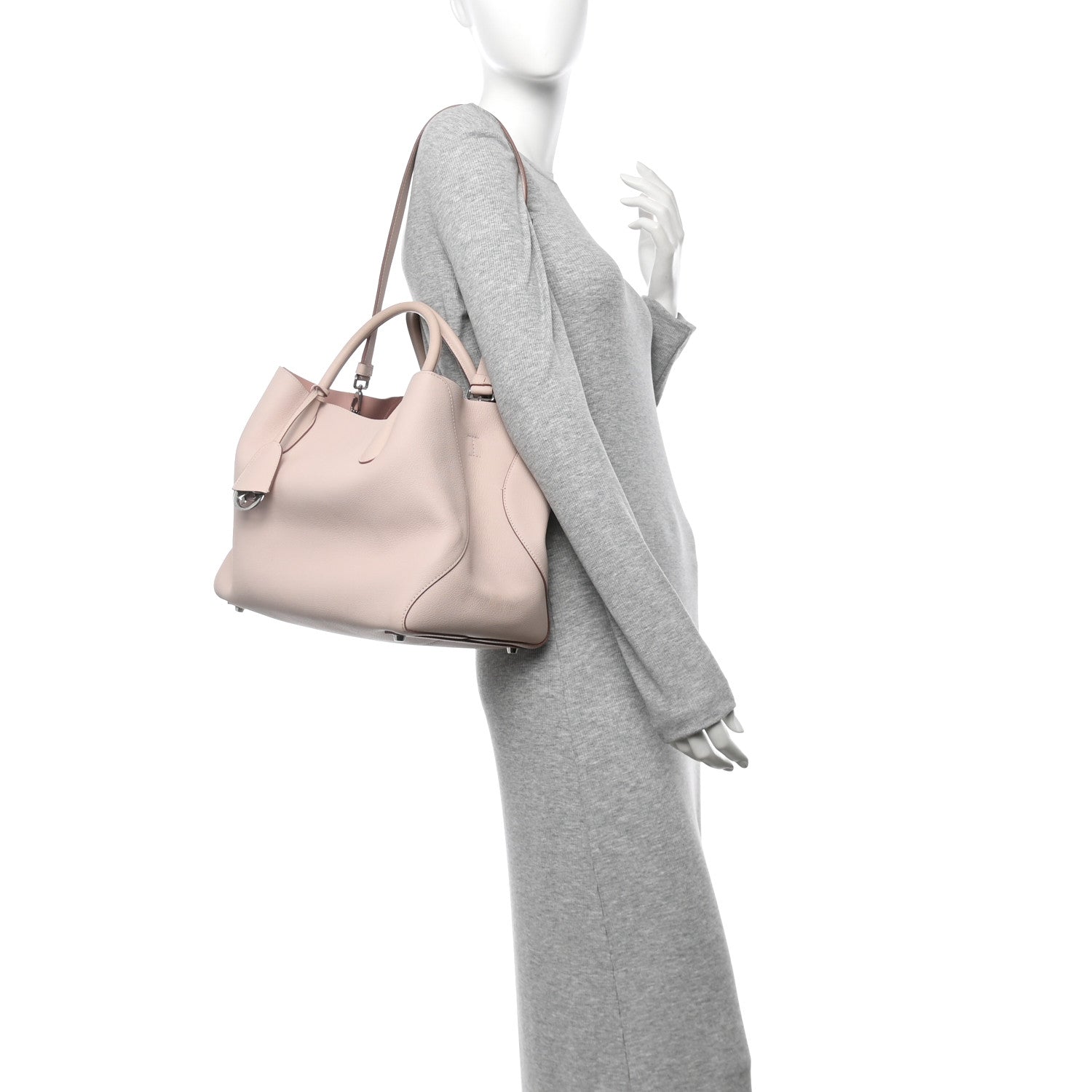 Christian Dior Supple Grained Calfskin Large Open Bar Tote Rose Poudre 2 of 12