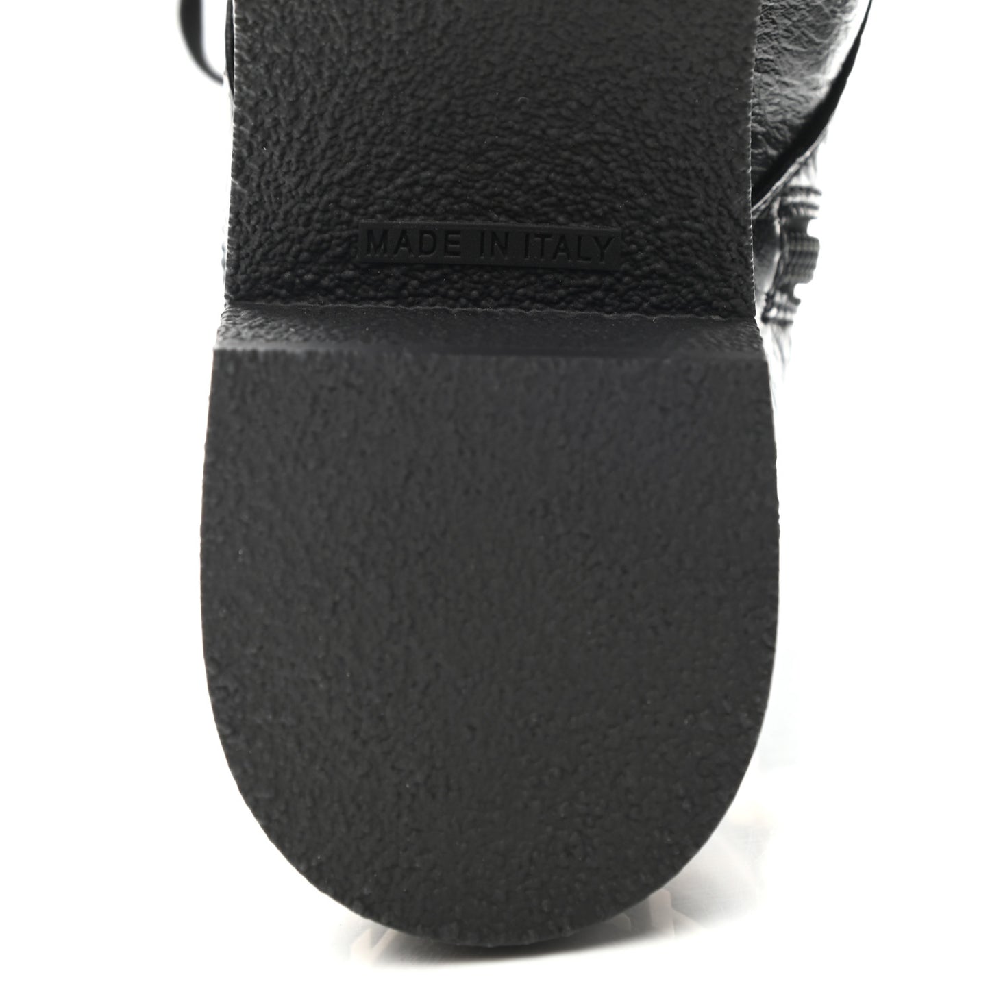Shiny Crumpled Lambskin Lace Up Combat Boots 38 Black