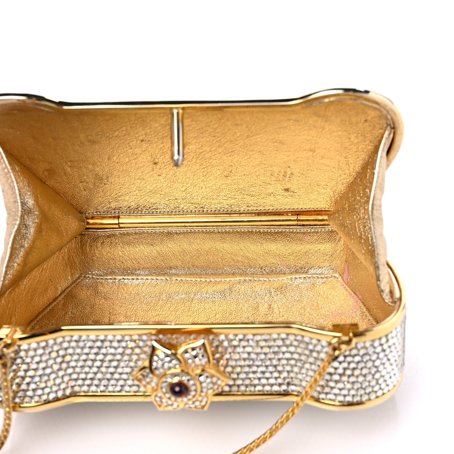 Swarovski Crystal Minaudiere Clutch Gold Silver