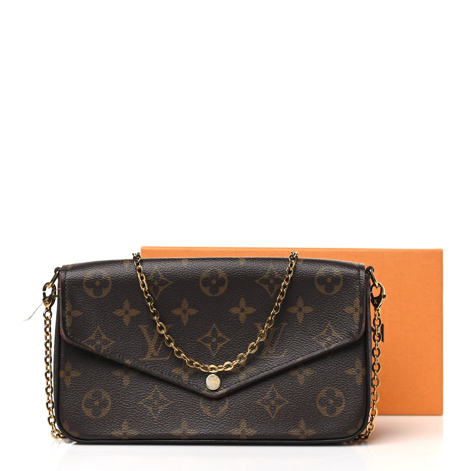 Louis Vuitton Monogram Pochette Felicie Chain Wallet Fuchsia 12 of 12