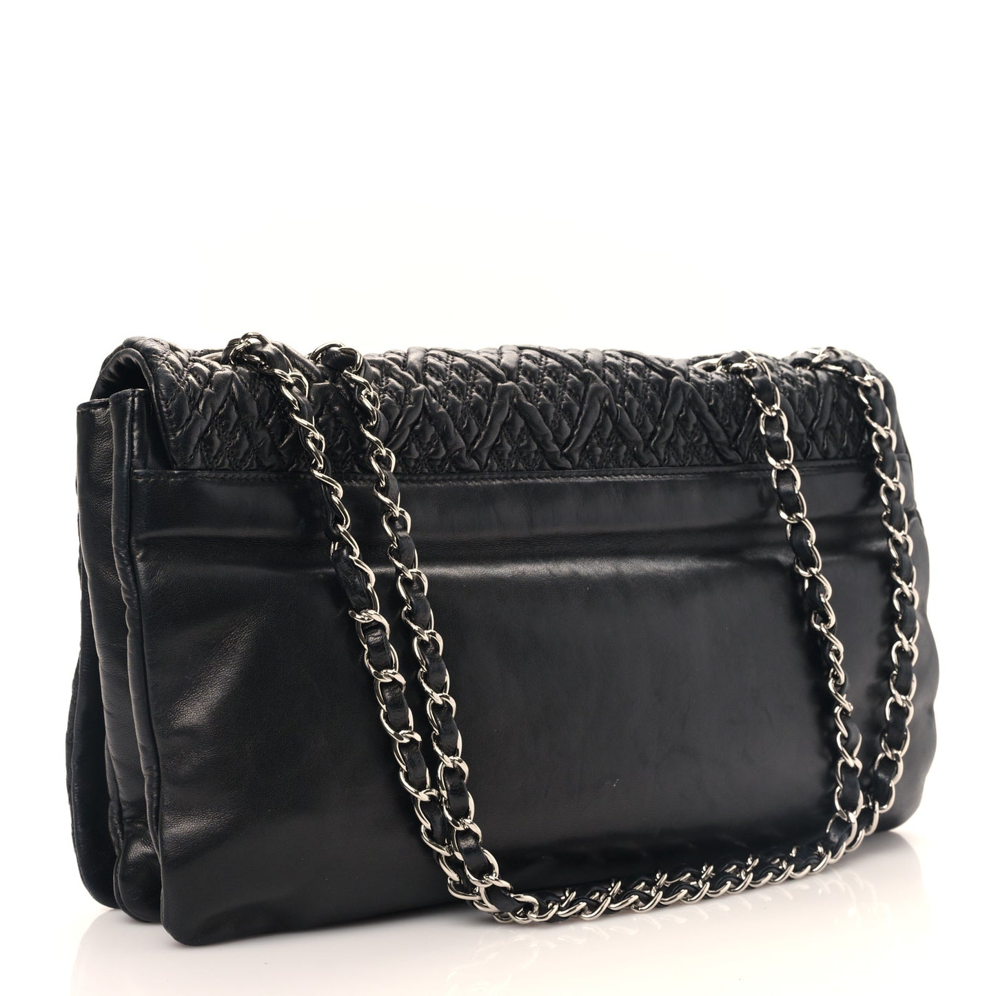 Lambskin Astrakan Single Flap Black
