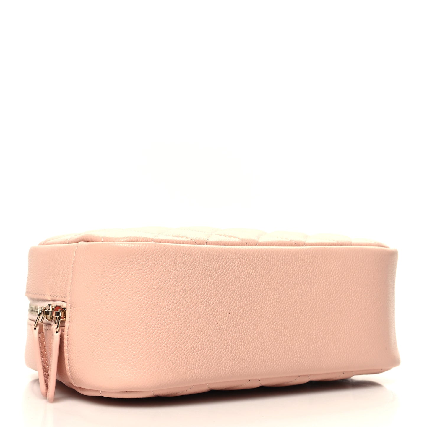 Caviar Quilted Medium Curvy Pouch Cosmetic Case Light Pink