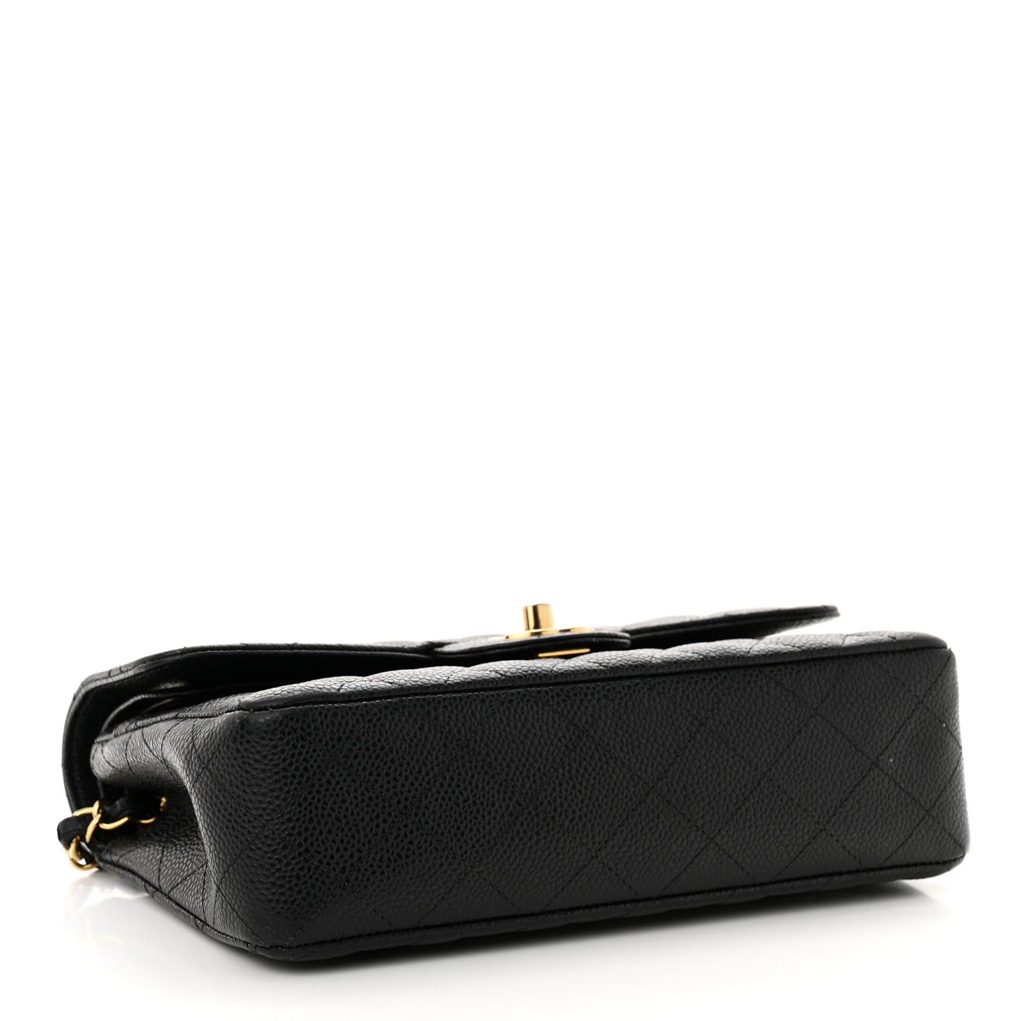 Caviar Quilted Small Double Flap Black