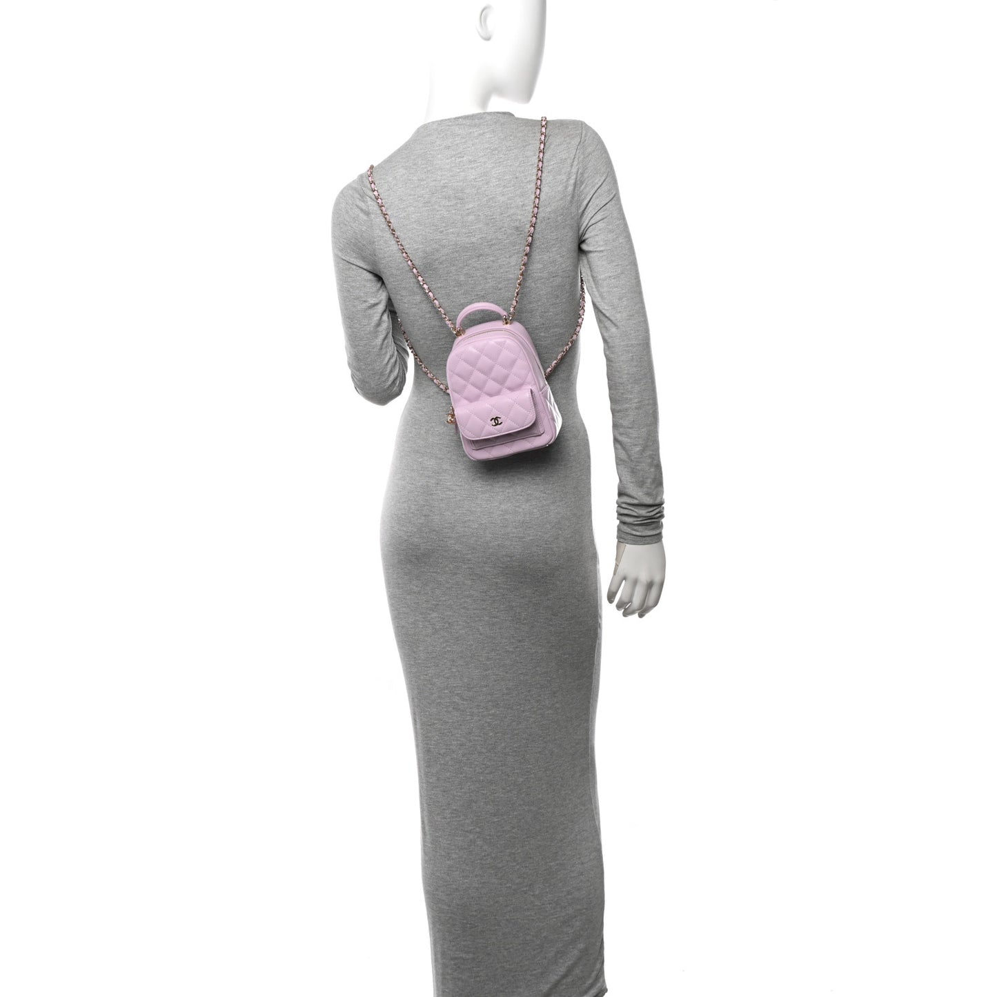 Caviar Quilted CC Mini Classic Backpack Lilac