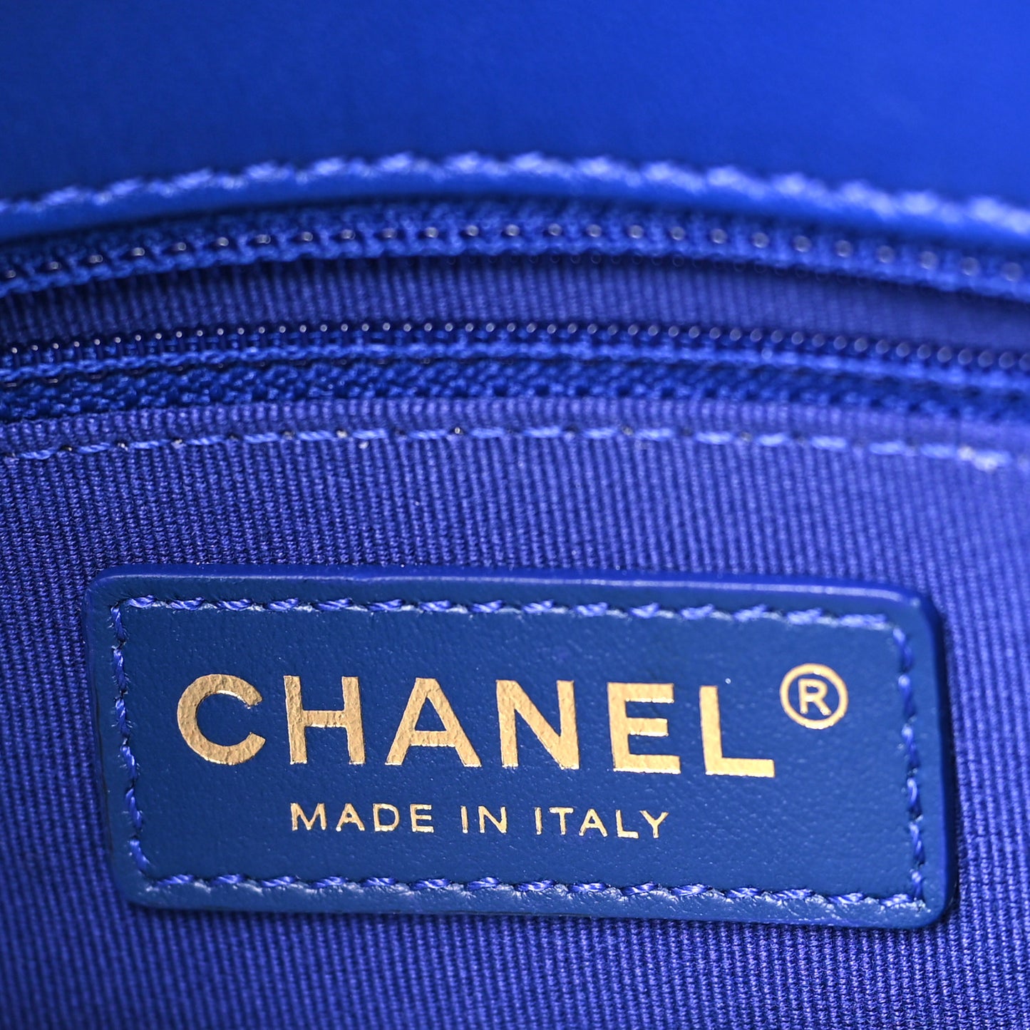 Lambskin Quilted Large CC Chain Flap Blue