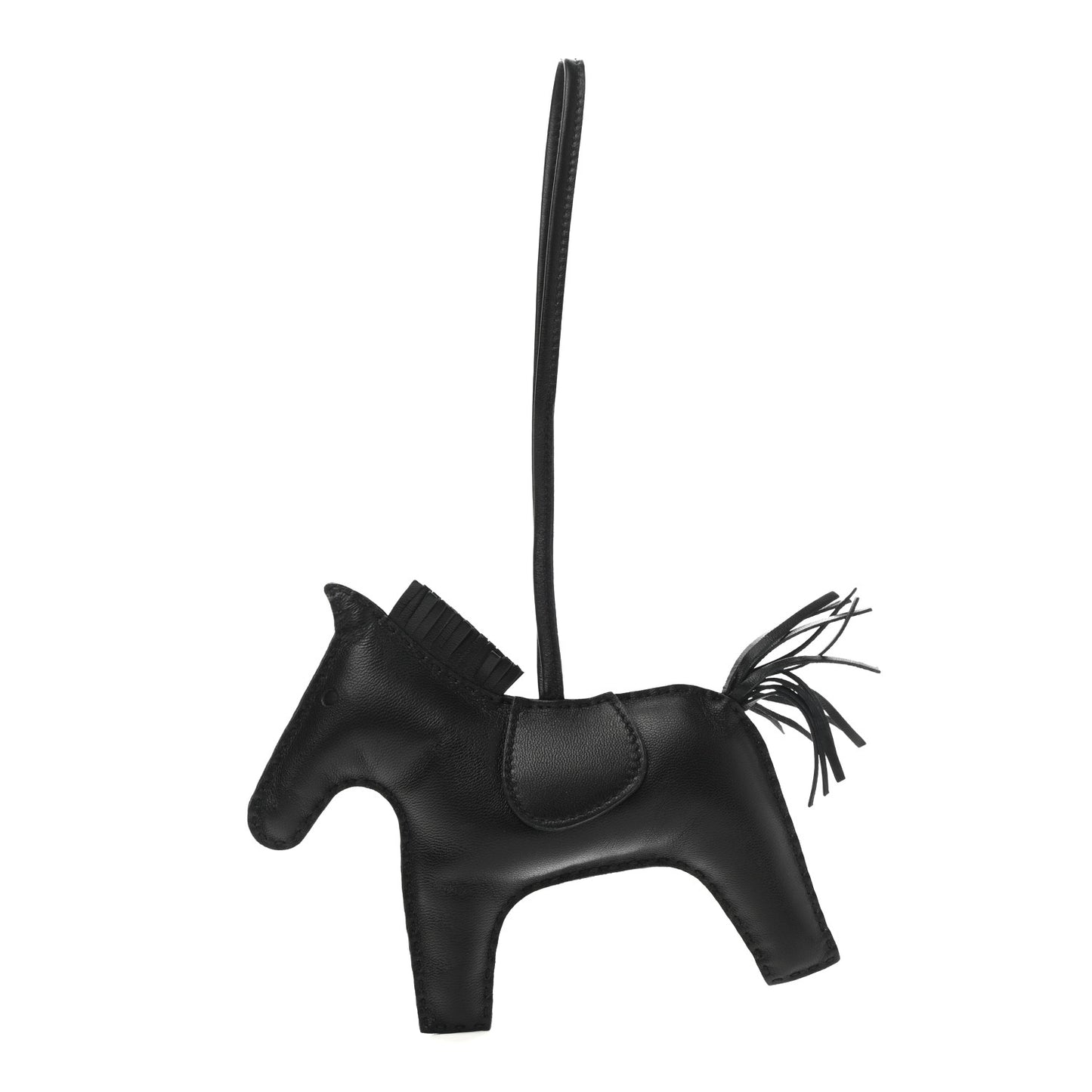 Milo Lambskin Grigri Rodeo Horse Bag Charm GM So Black