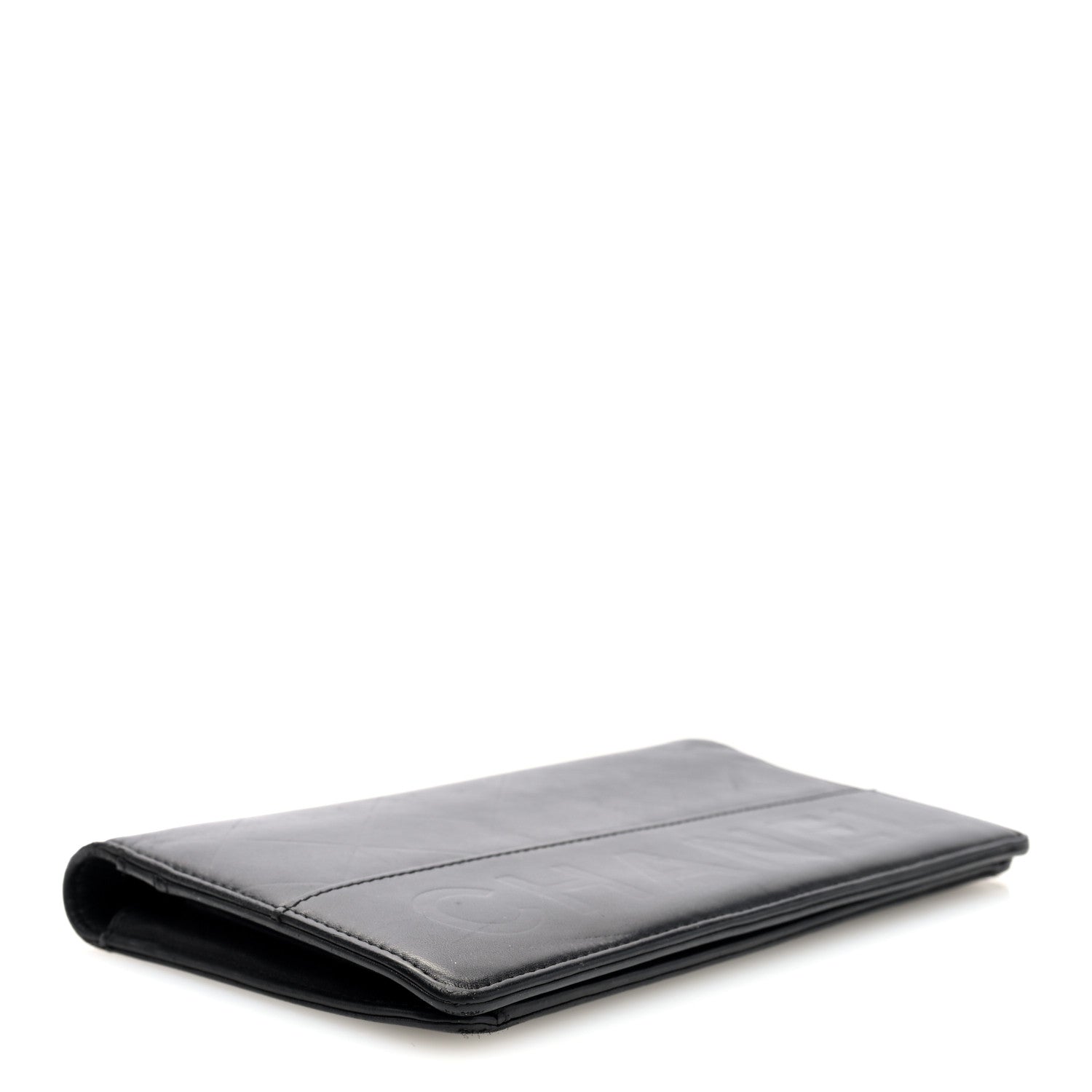 Chanel Lambskin Embossed Logo Yen Wallet Black 4 of 7