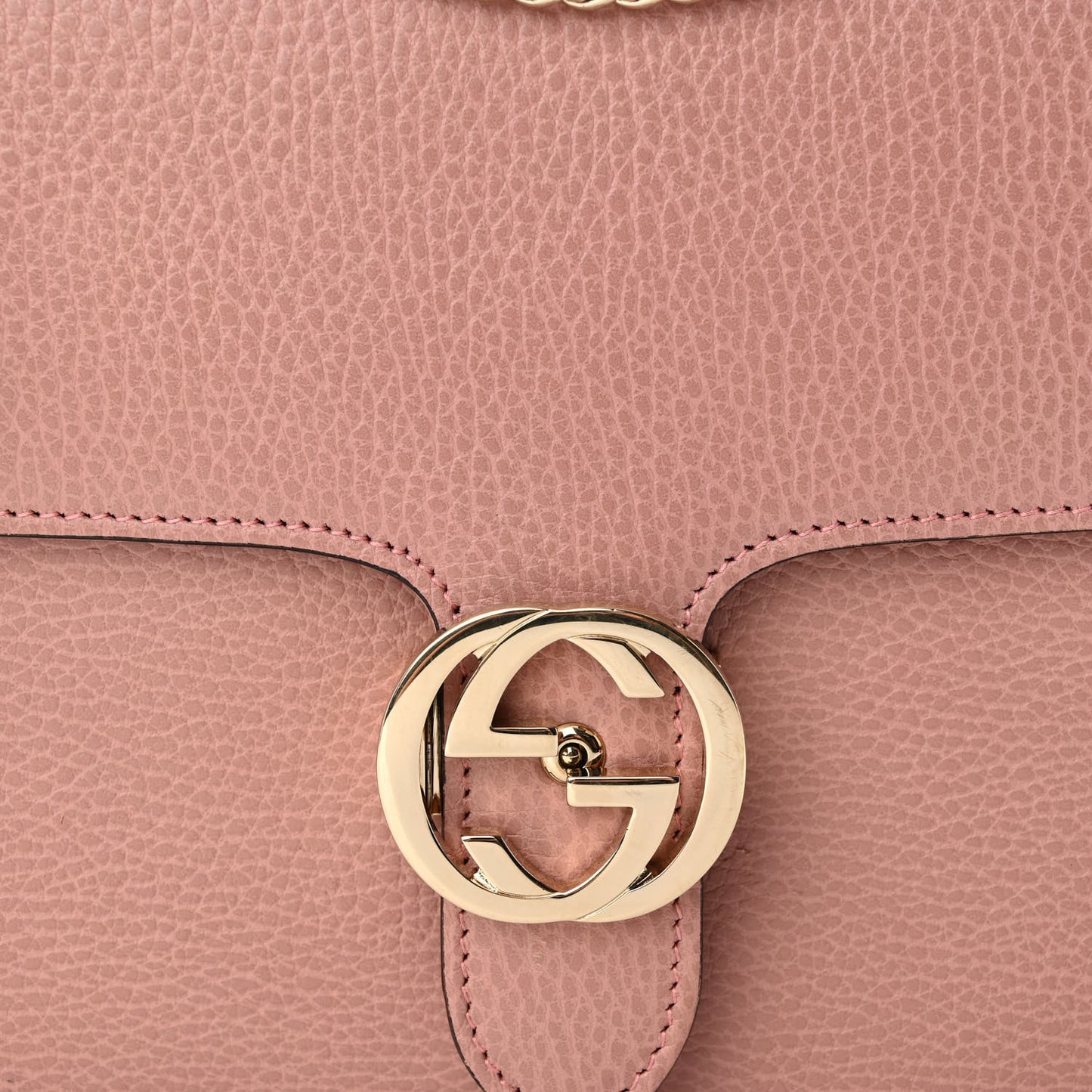 Dollar Calfskin Interlocking G Shoulder Bag Soft Pink