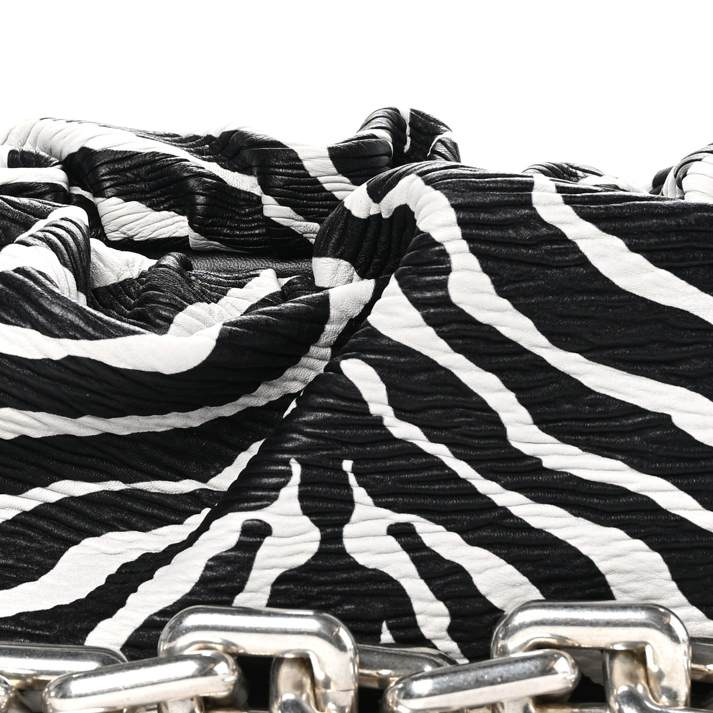 Nappa Zebra Print The Pouch Chain White Black