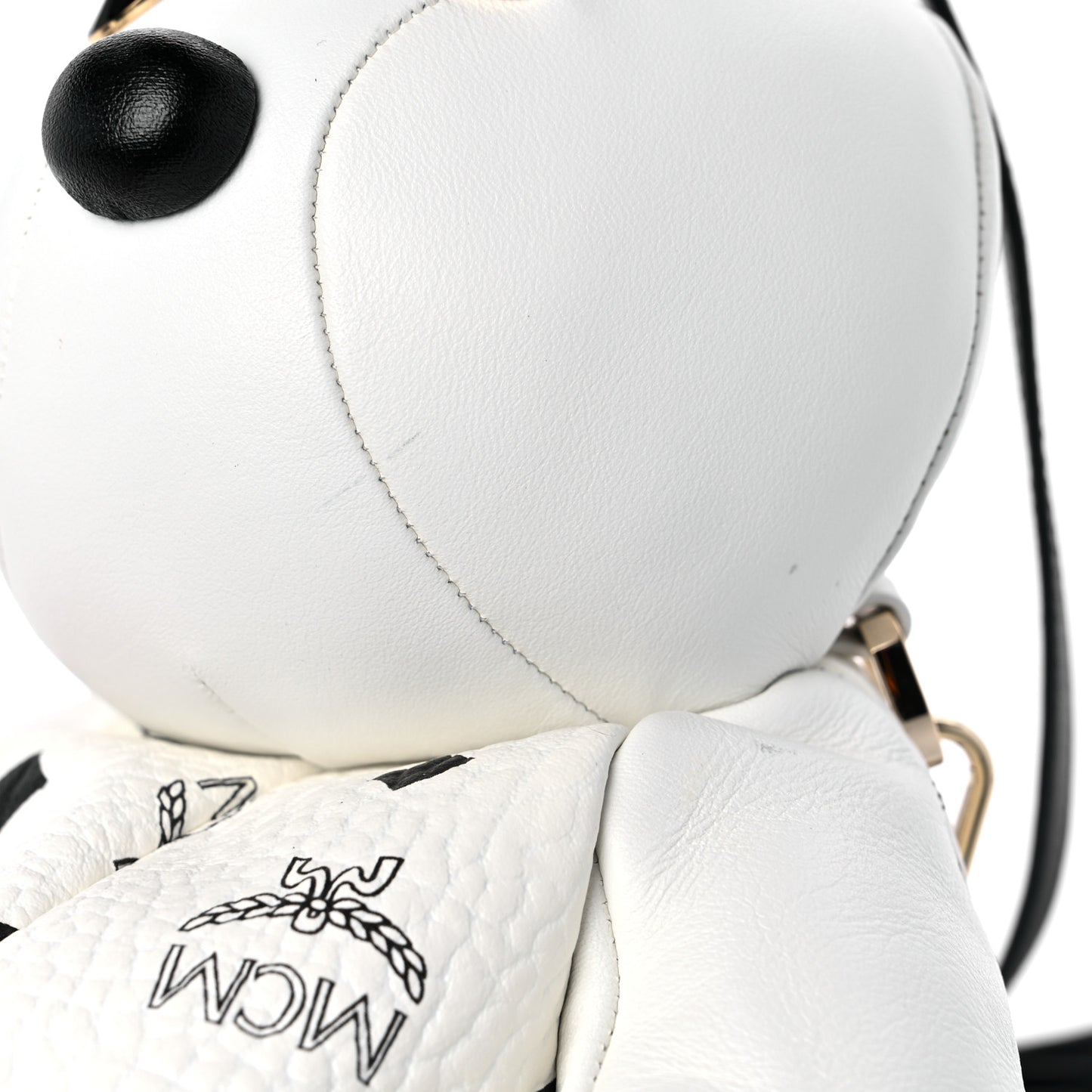 Calfskin Visetos Rabbit Zoo Doll Crossbody White