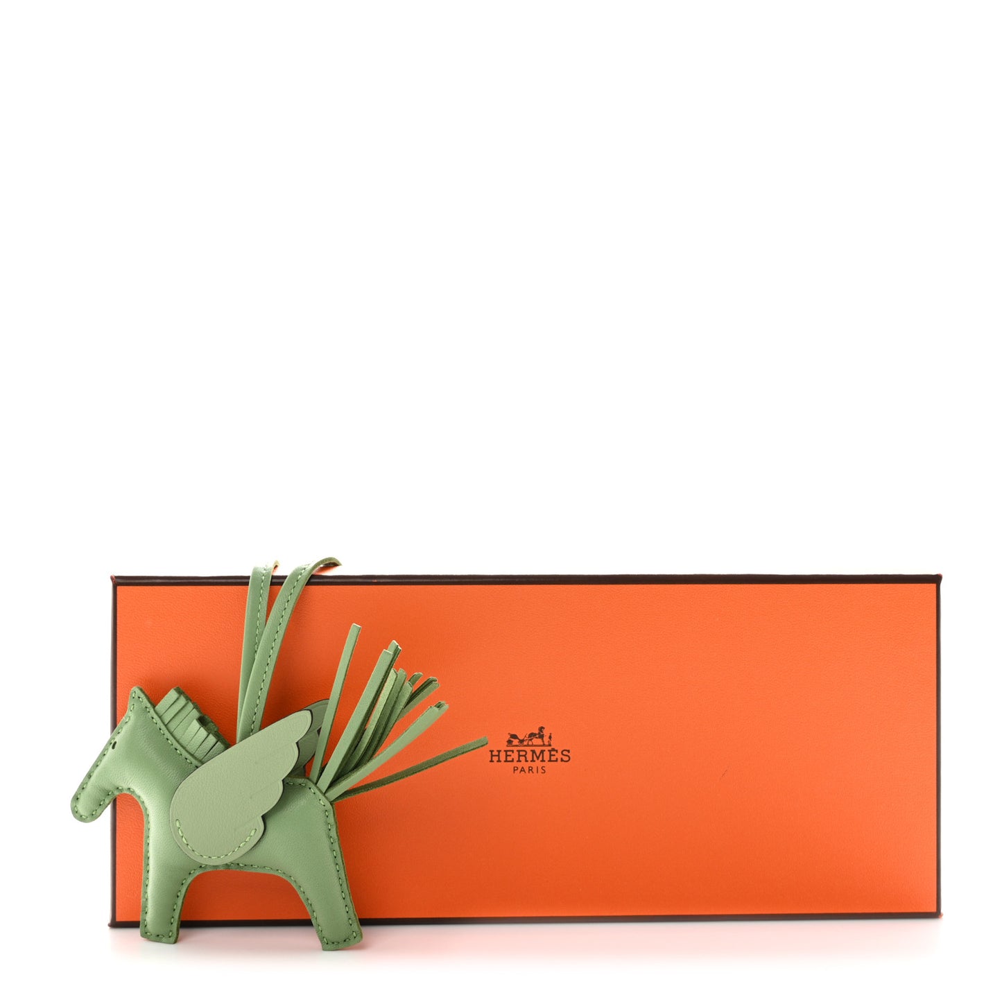 Milo Lambskin Grigri Rodeo Pegase Horse Bag Charm PM Vert Criquet