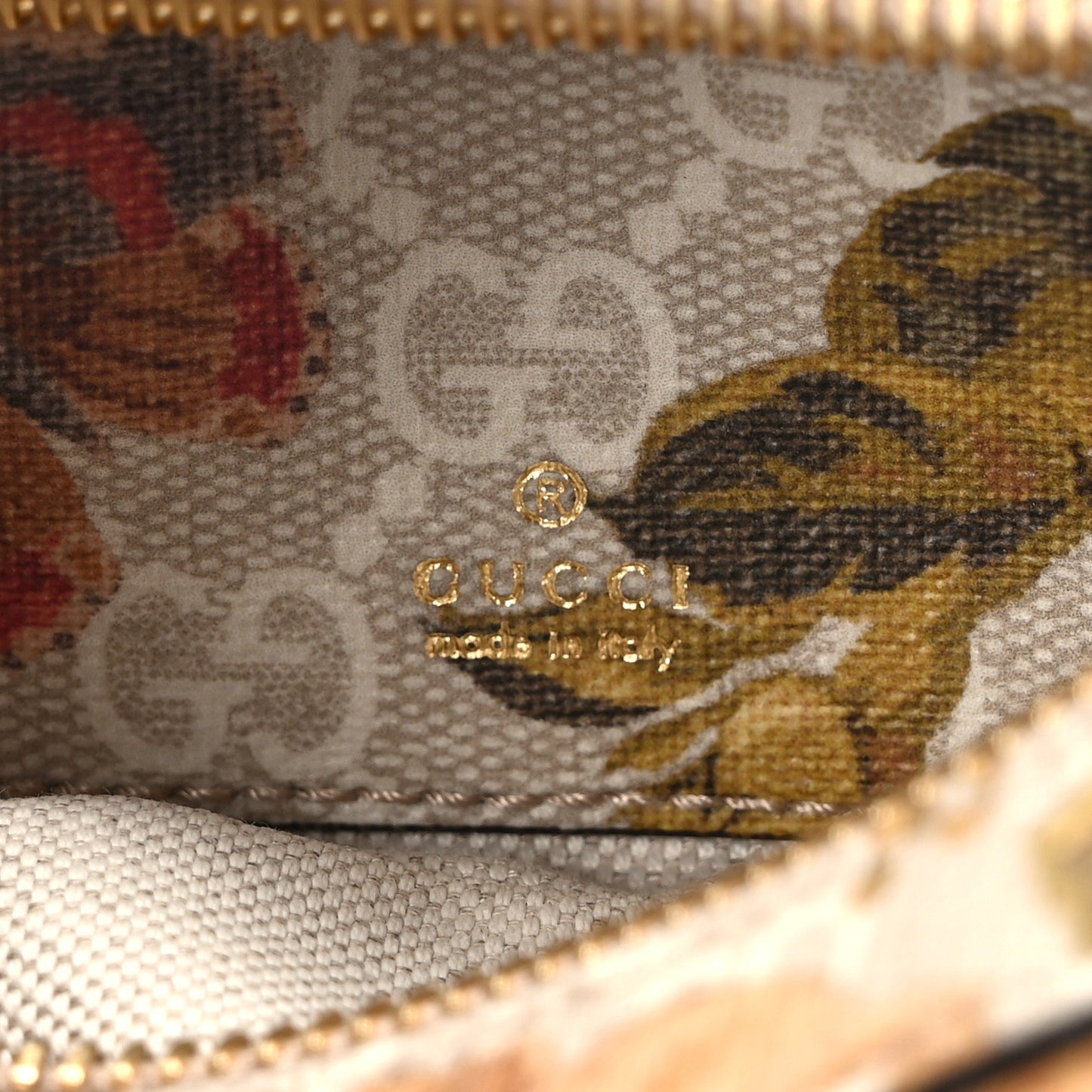 GG Supreme Monogram Water Flora Web Mini Ophidia Half Moon Hobo Beige Blue Multicolor
