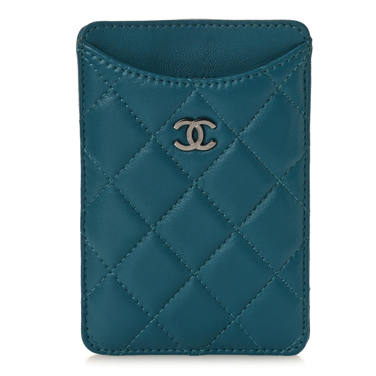 Caviar Quilted Phone Holder Turquoise