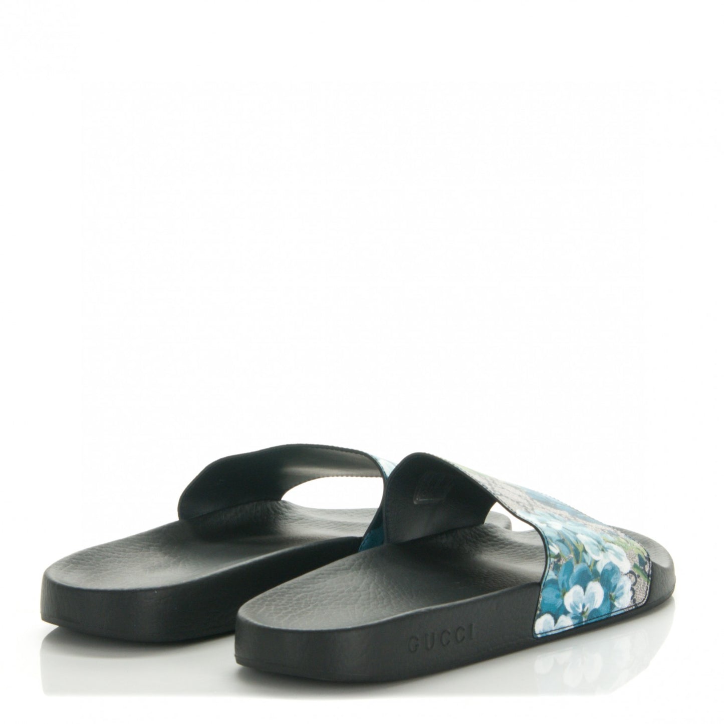 GG Supreme Monogram Blooms Mens Slide Sandals 12 Beige Blue