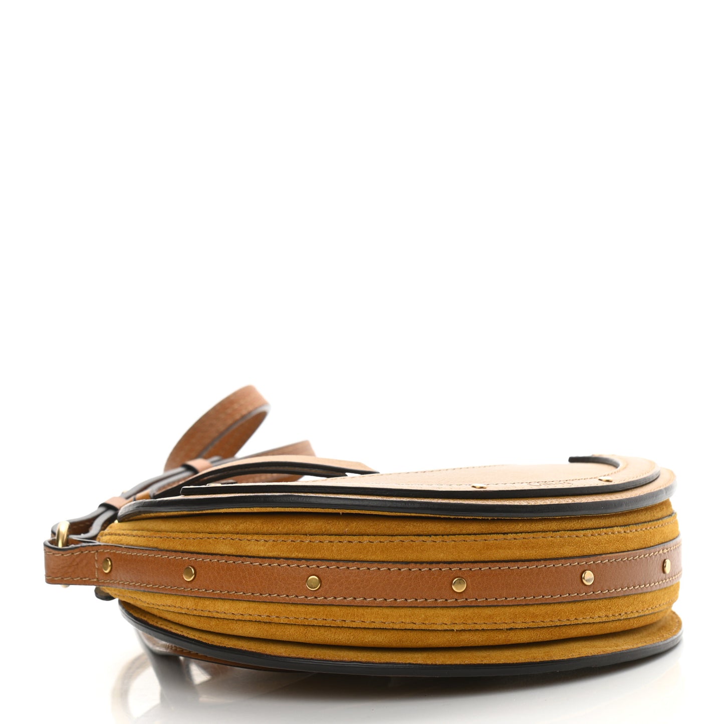 Calfskin Suede Small Pixie Bag Mustard Brown