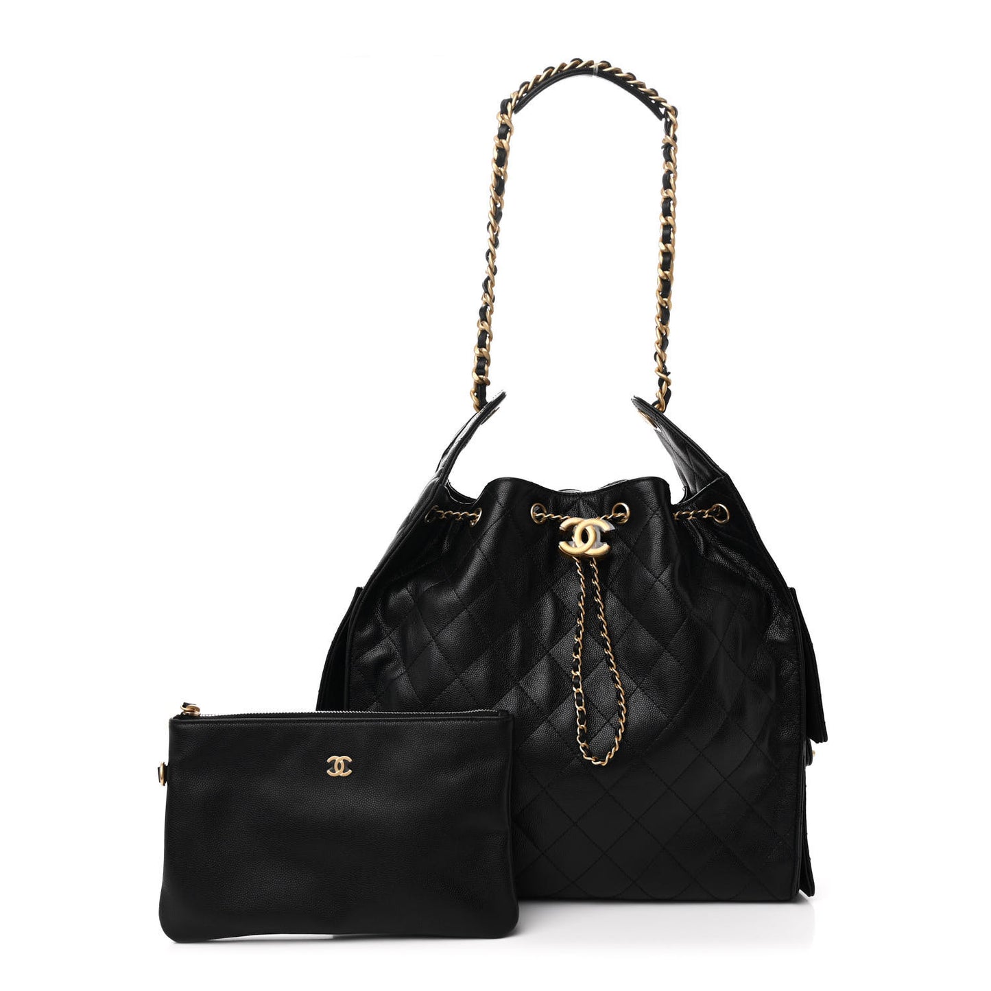 Caviar Quilted Medium Chanel 25 Handbag Black