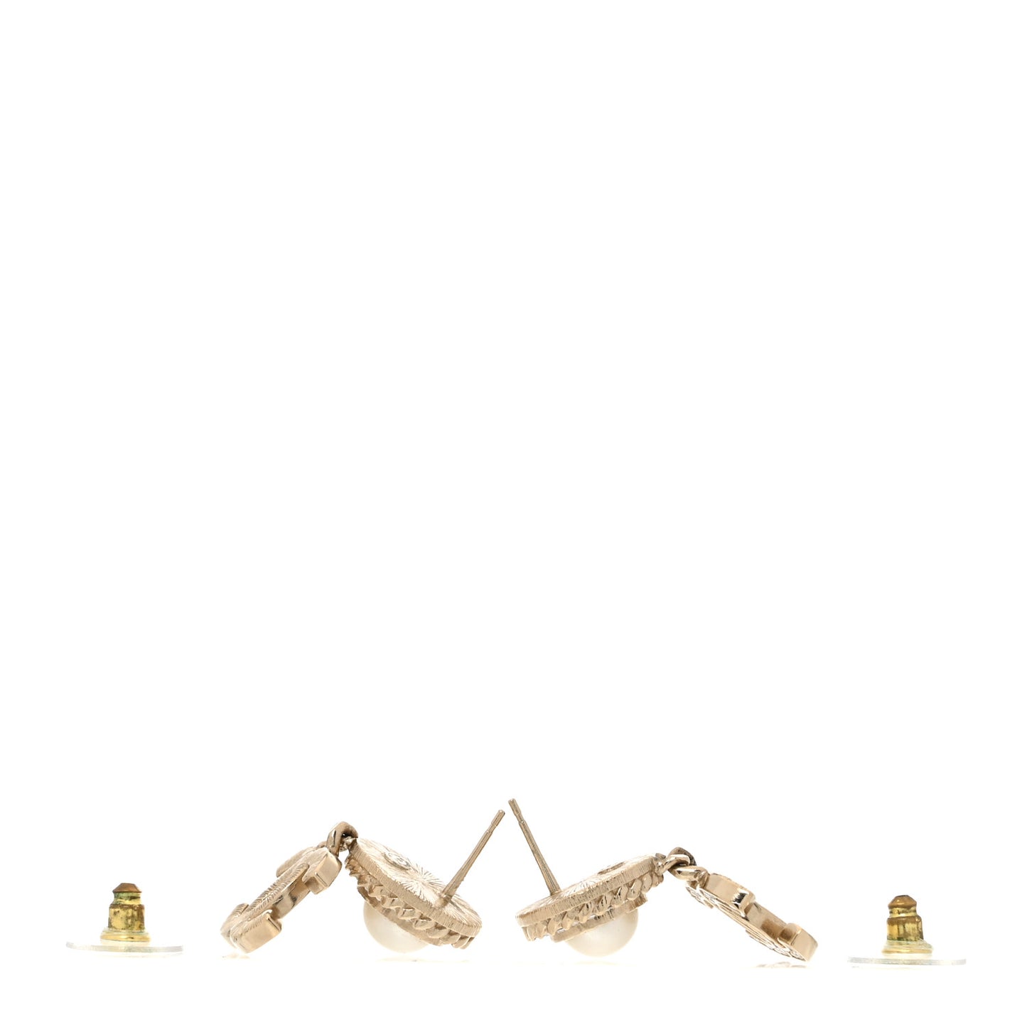 Crystal Pearl Bow-tiful CC Drop Earrings Gold