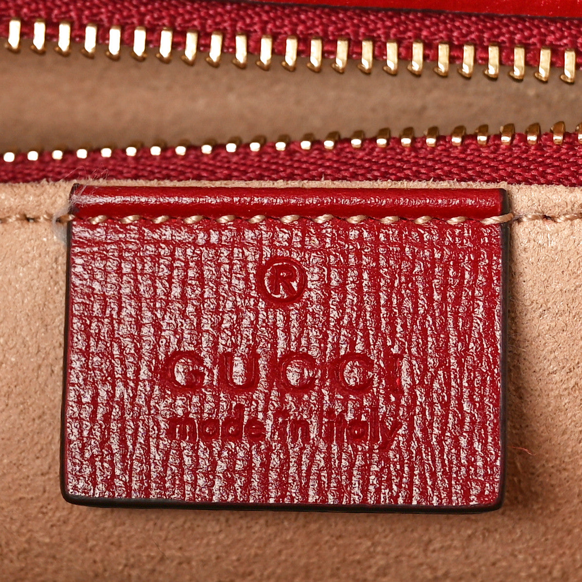 GG Supreme Monogram Azalea Calfskin Horsebit 1955 Shoulder Bag Beige Ebony New Cherry Red