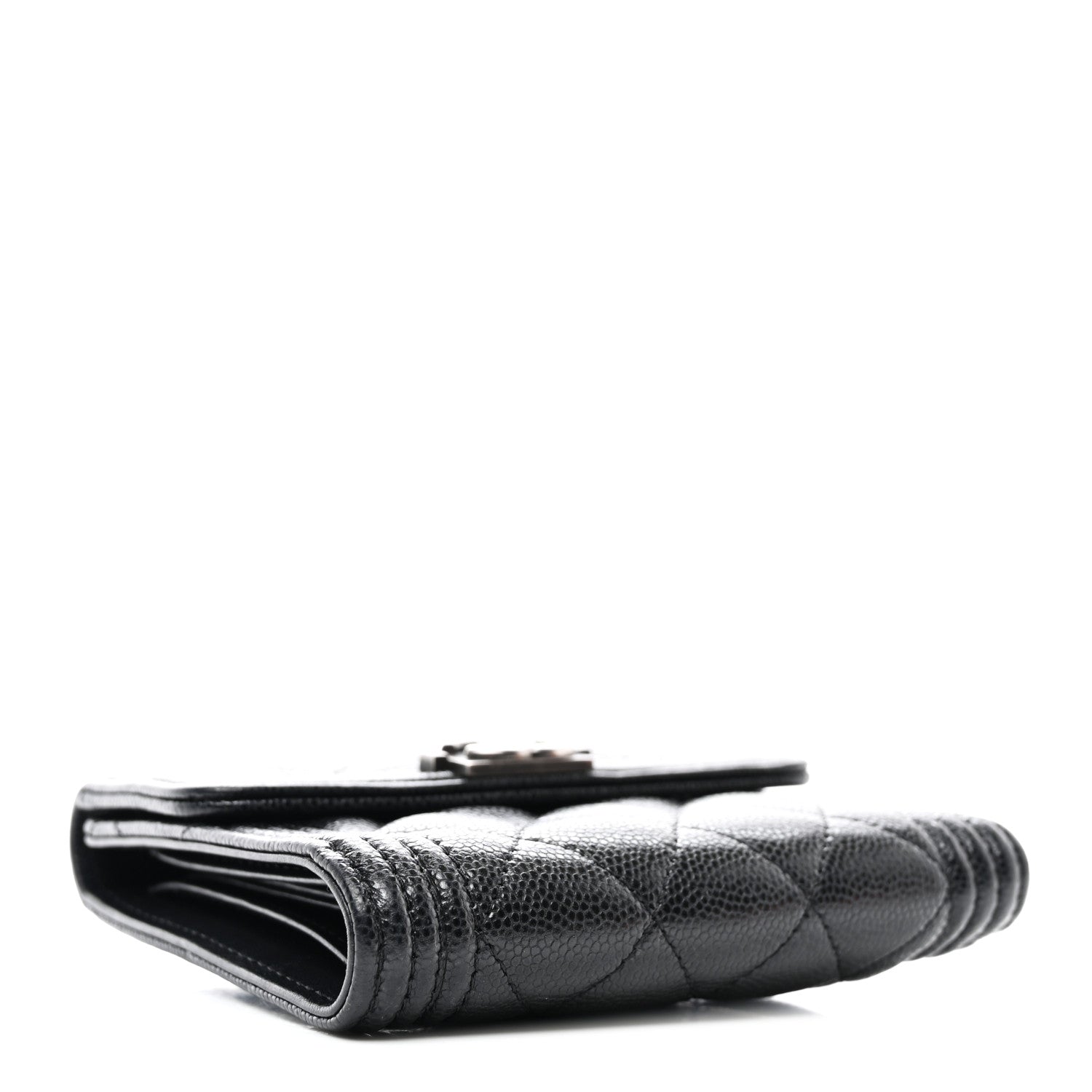 Chanel Caviar Quilted Compact Boy Wallet Black 4 of 8