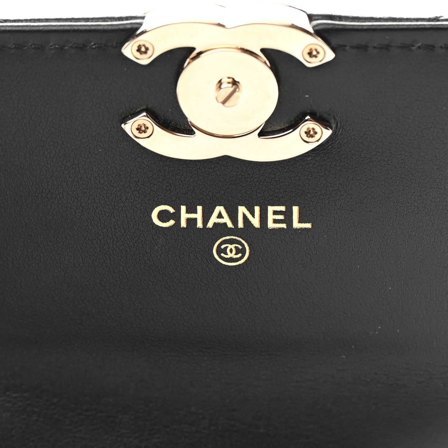 Calfskin Quilted Clutch with Chain Black