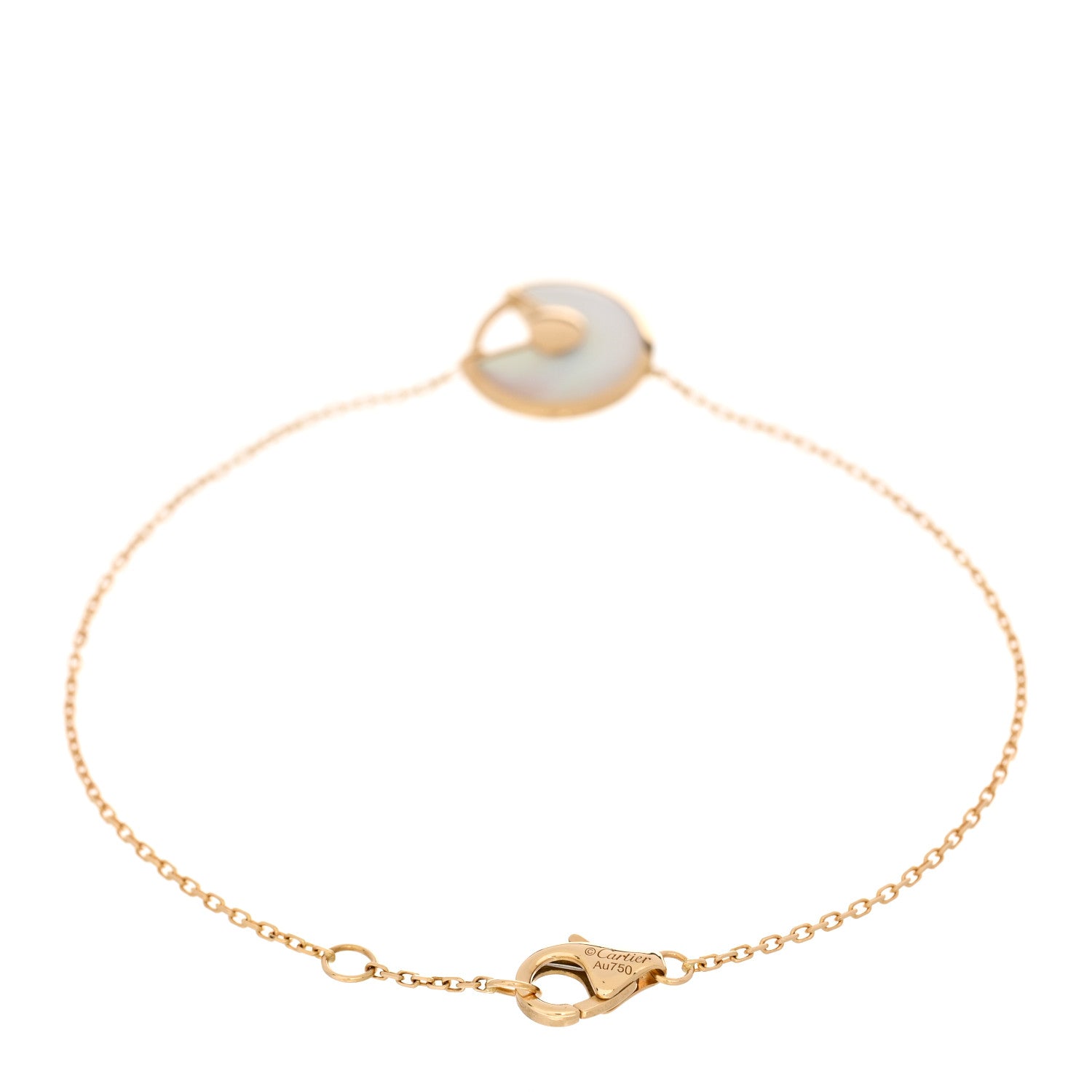 Cartier 18K Yellow Gold Diamond Mother of Pearl Amulette de Cartier Bracelet 2 of 4