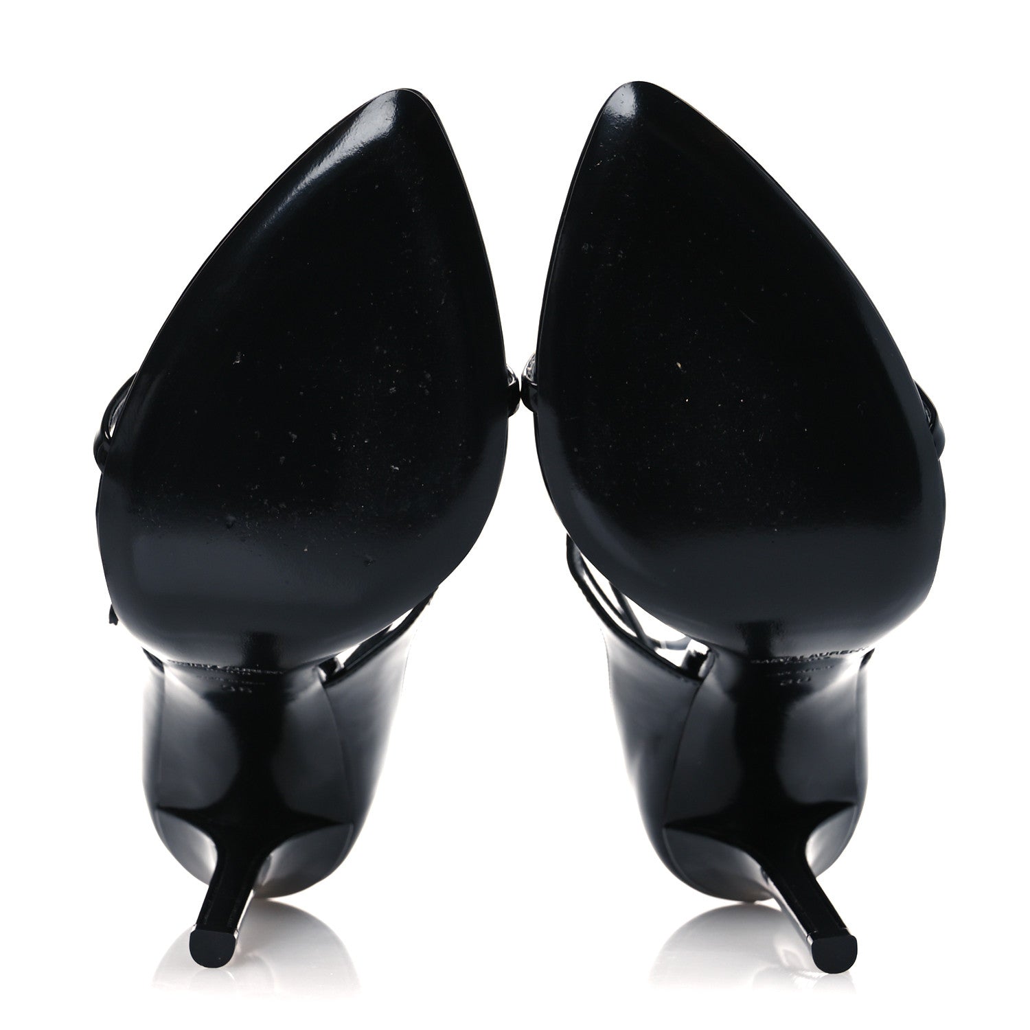 Saint Laurent Patent Calfskin Dita 110 Sandals 38 Black 7 of 11