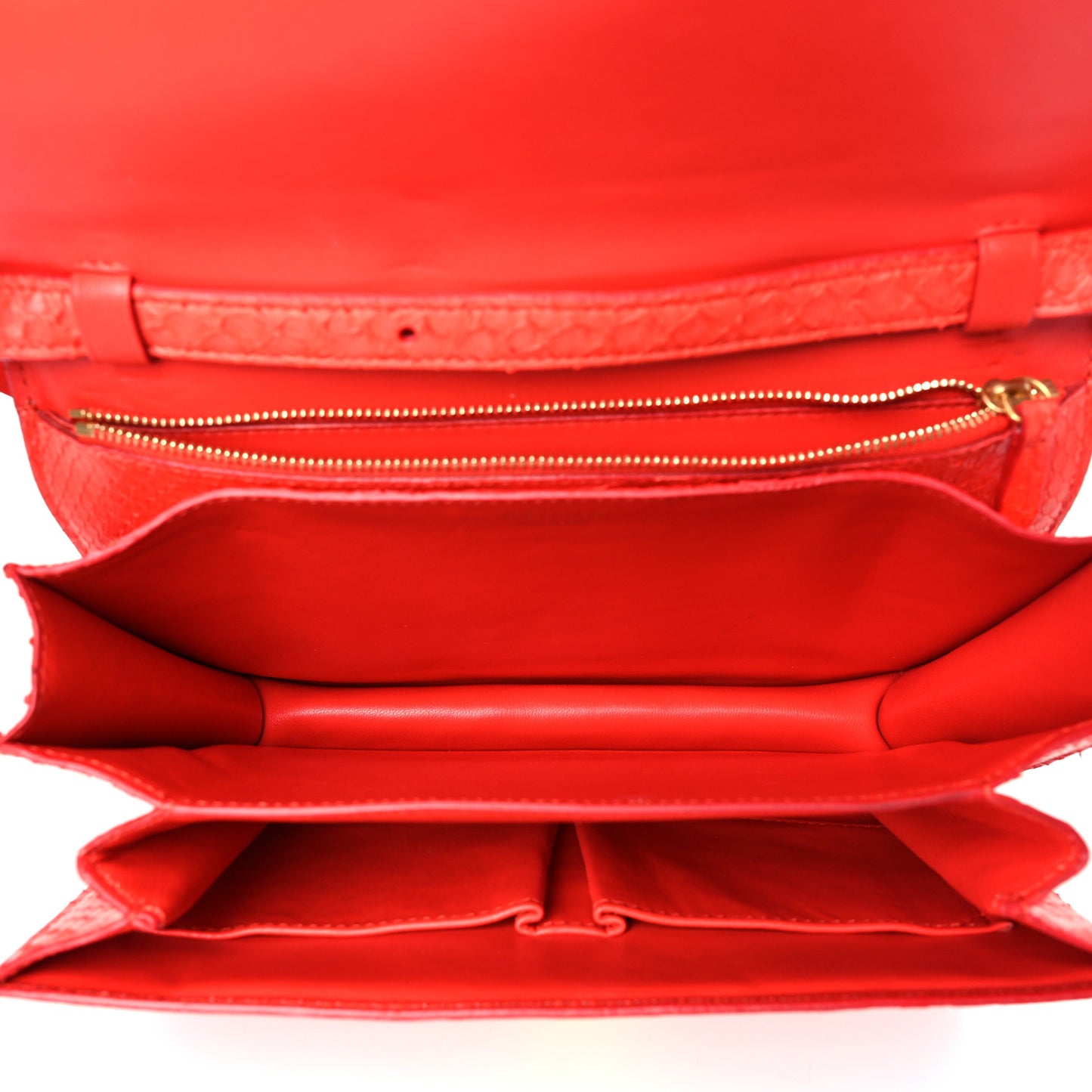 Snakeskin Medium Classic Box Flap Orange