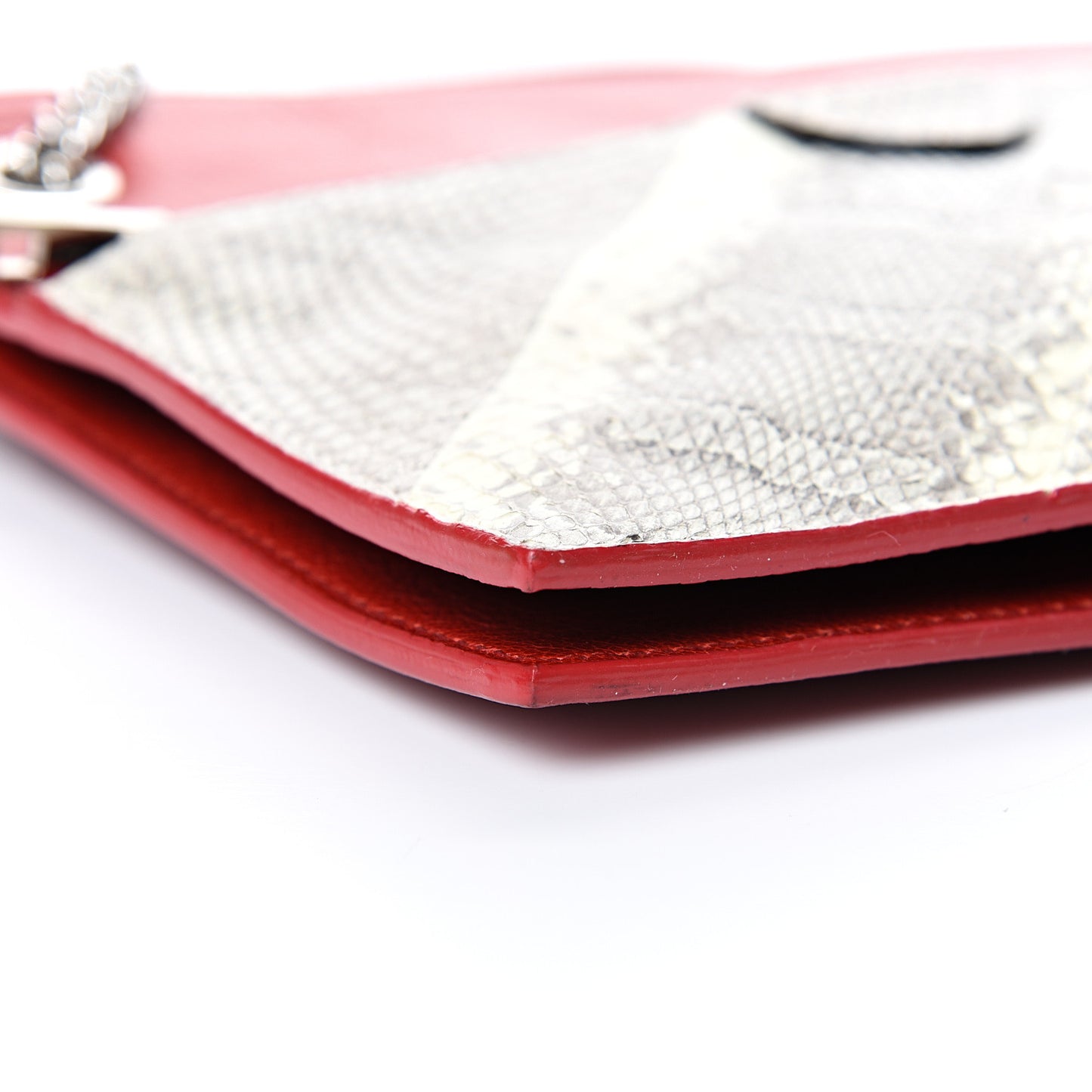 Calfskin Snakeskin The Doll Shoulder Bag Red