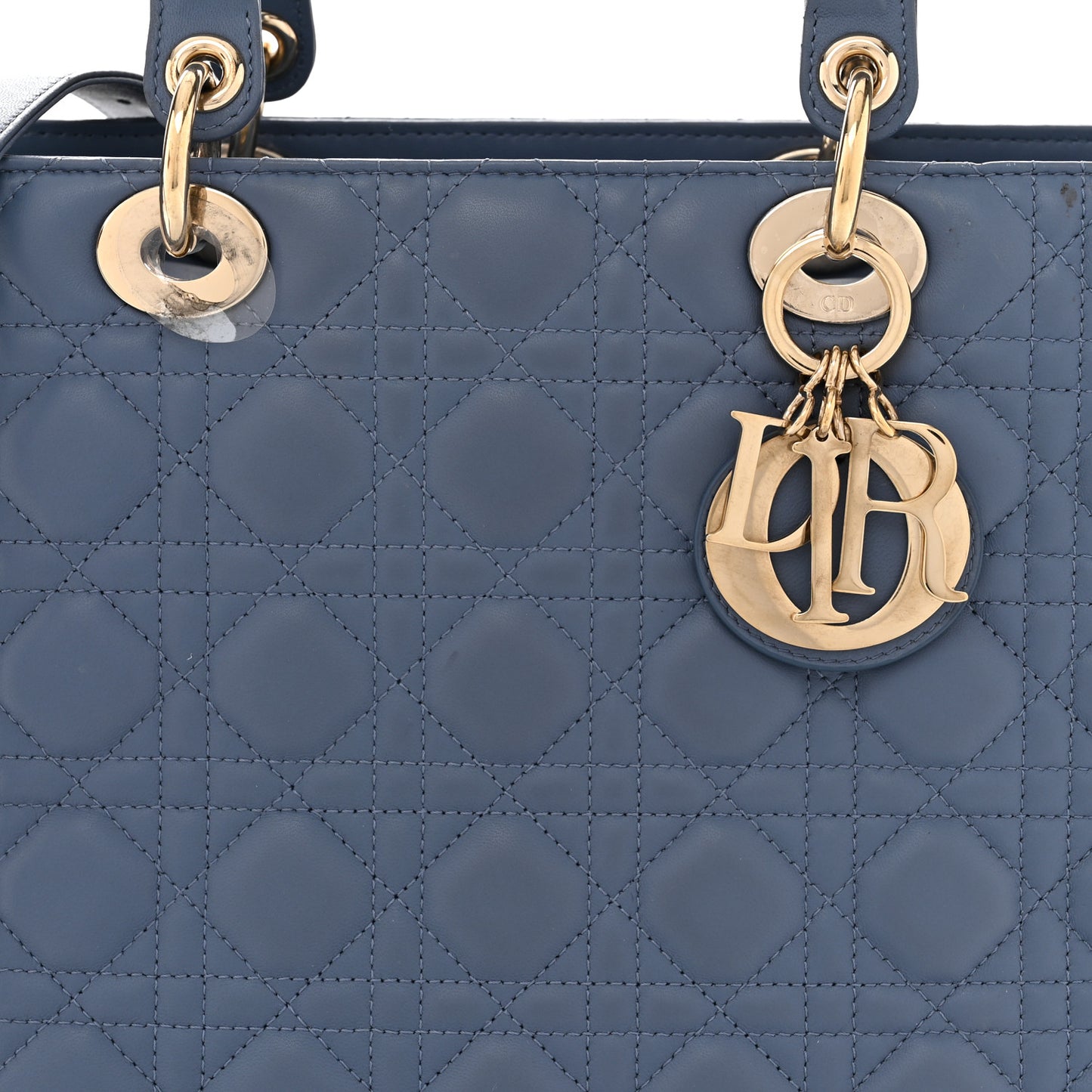 Lambskin Cannage Large Lady Denim