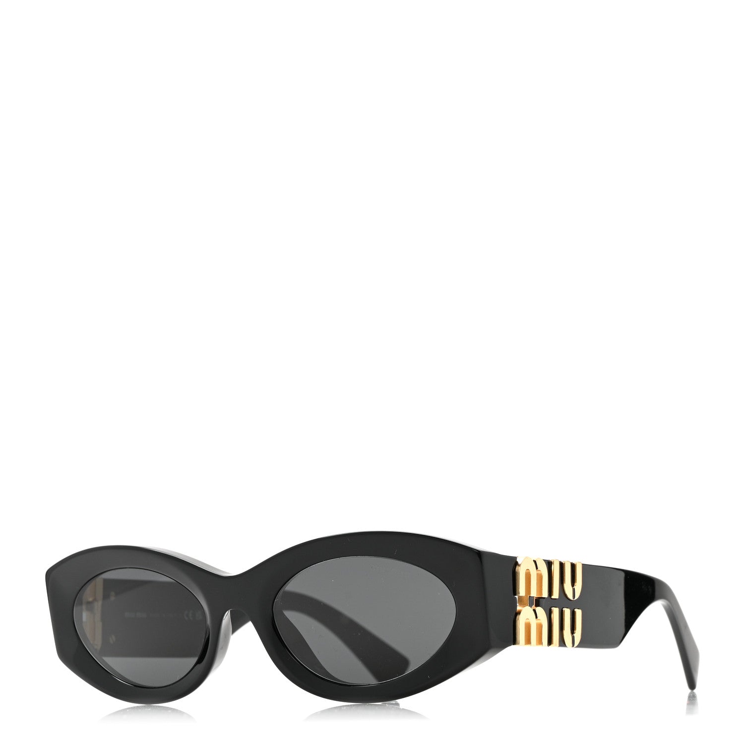 Miu Miu Acetate Oval Glimpse Sunglasses SMU11W Black 1817993