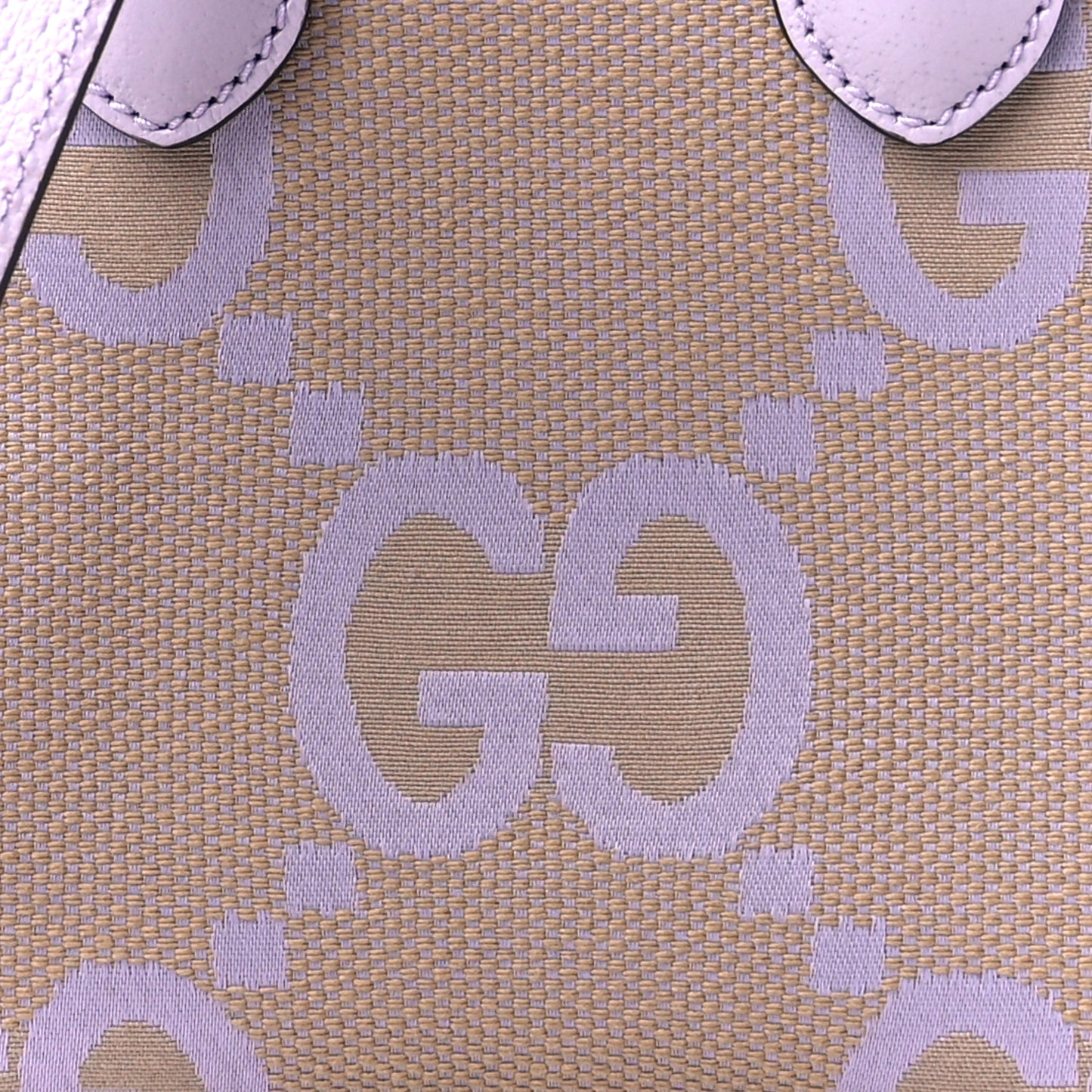Monogram Jumbo GG Textured Dollar Calfskin Mini Tote Bag Beige Lapis