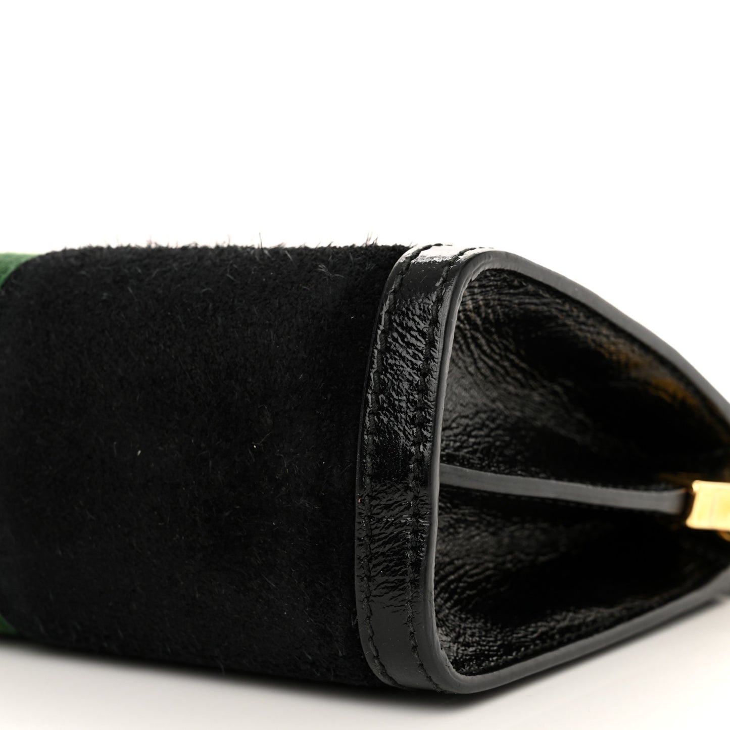 Suede Patent GG Web Small Ophidia Chain Shoulder Bag Black