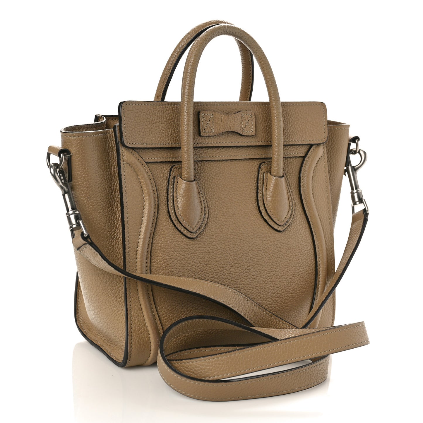 Drummed Calfskin Nano Luggage Dune