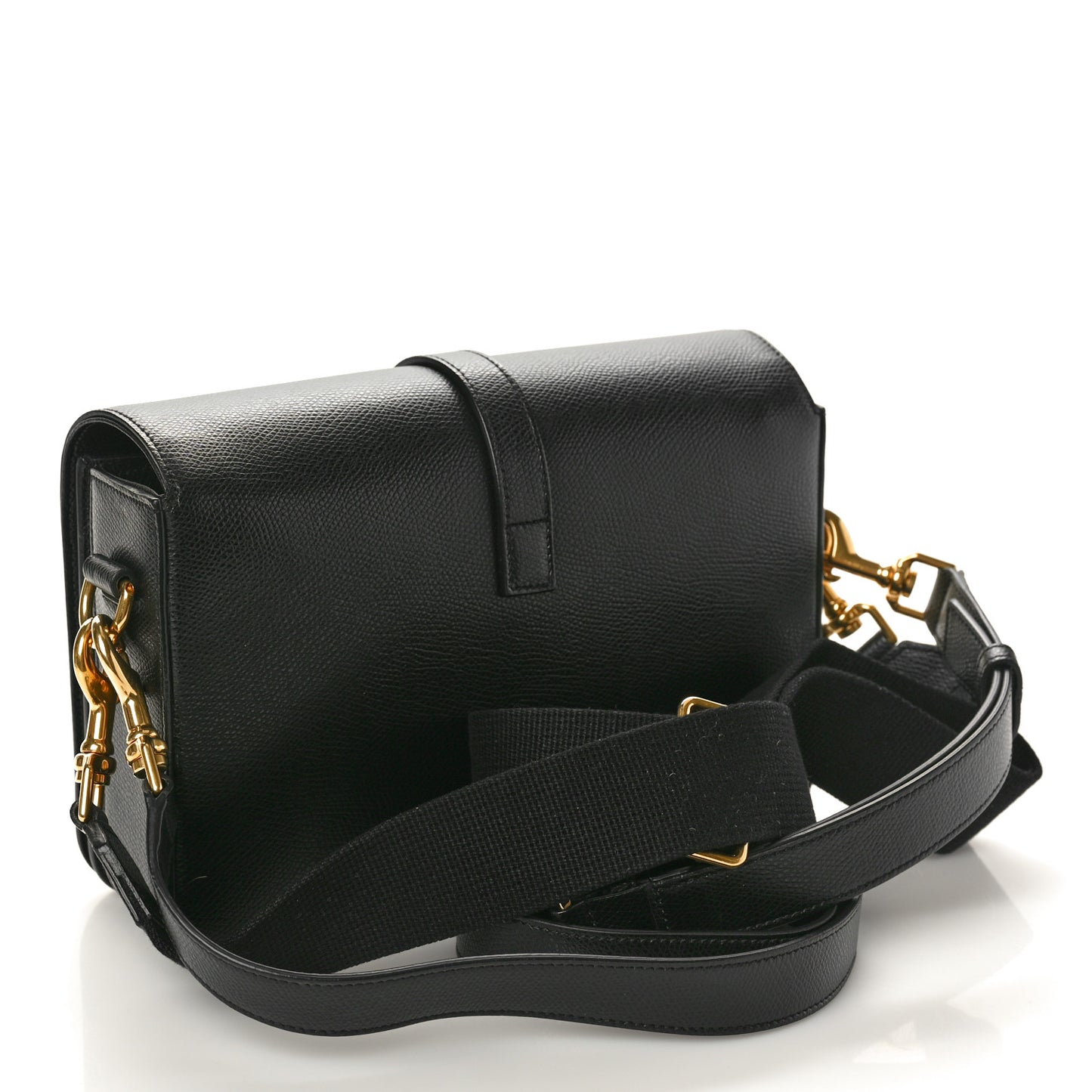 Textured Calfskin Medium Classic Monogram Universite Bag Black