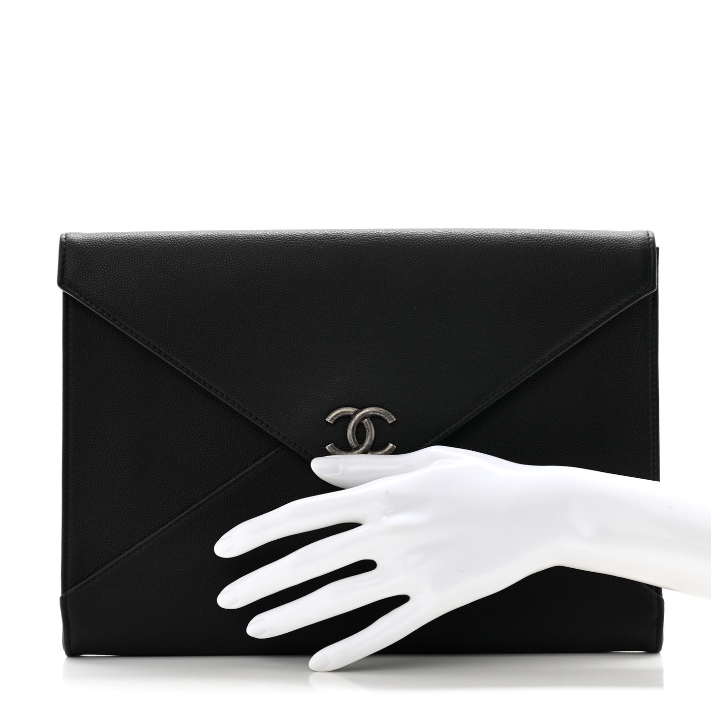 Caviar Envelope Clutch Black