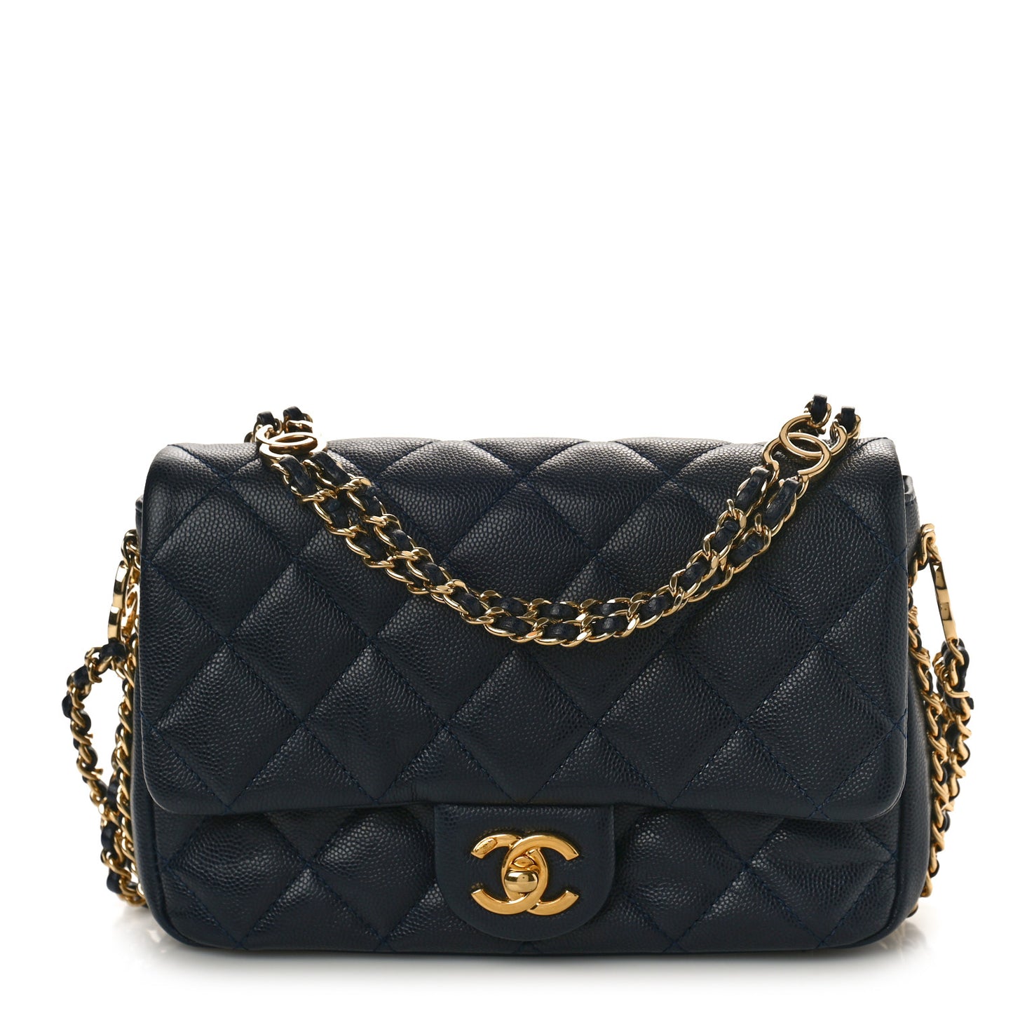 Caviar Quilted Mini CC You Flap Navy