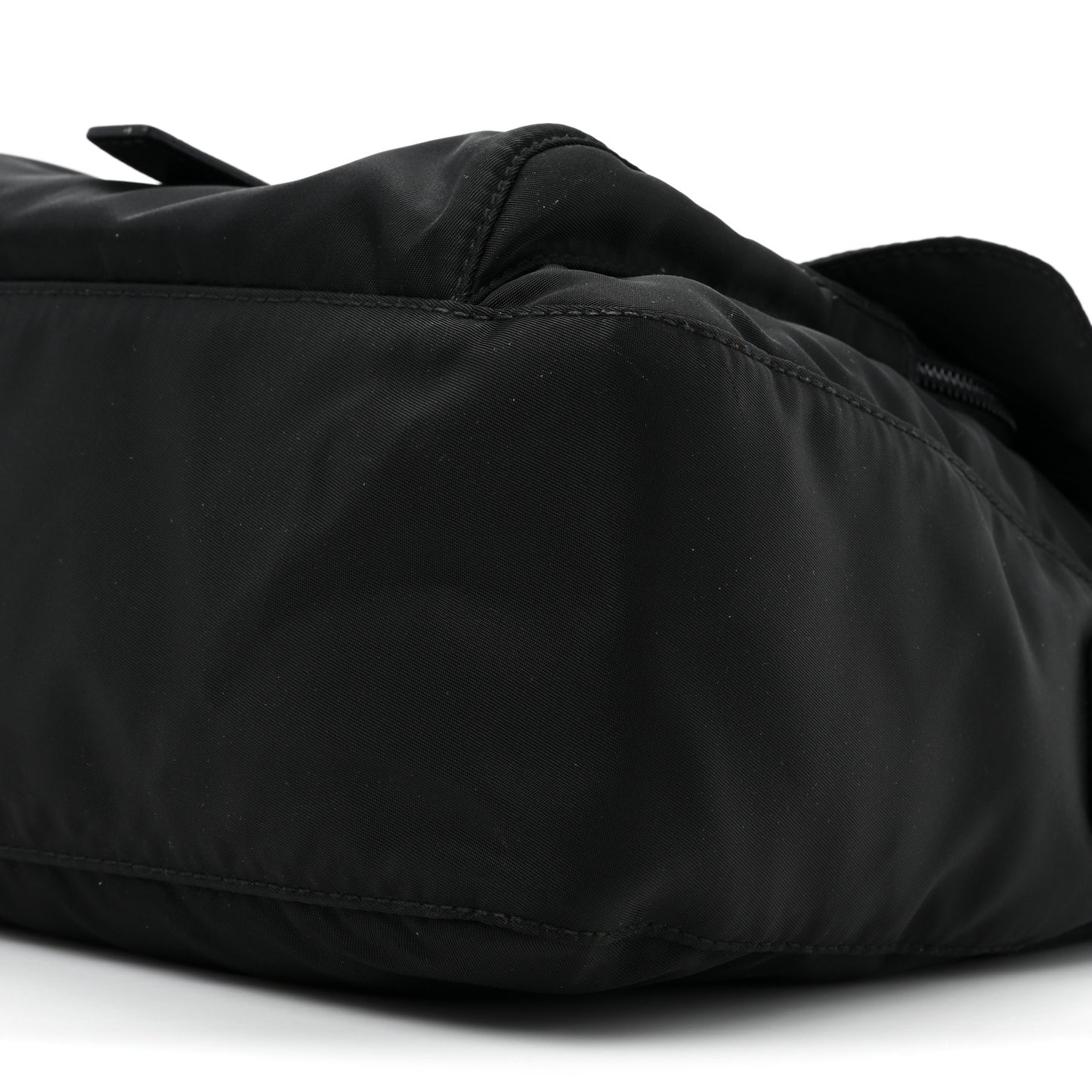 Nylon Vela Saffiano Single Buckle Messenger Shoulder Bag Black