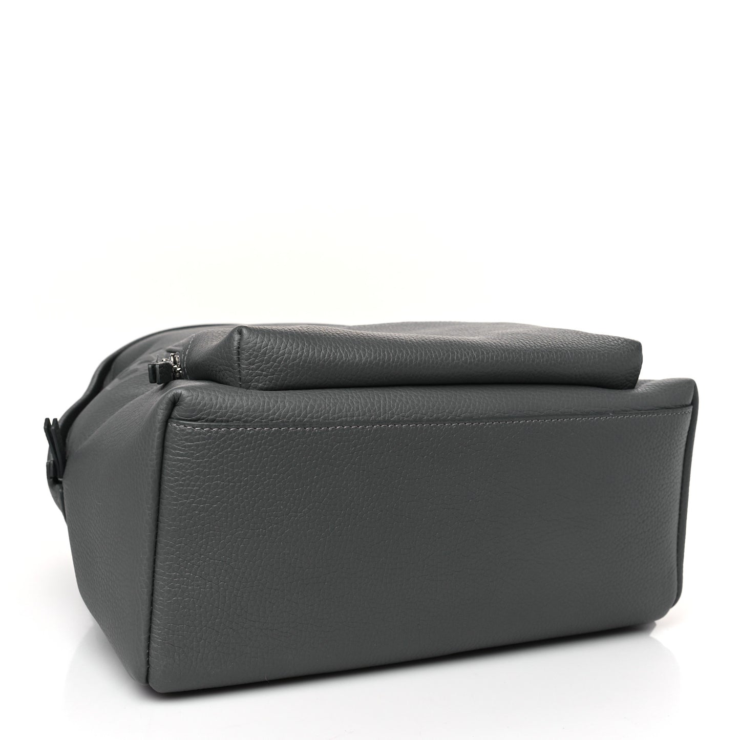 Calfskin Logo Embossed Backpack Charcoal Grey